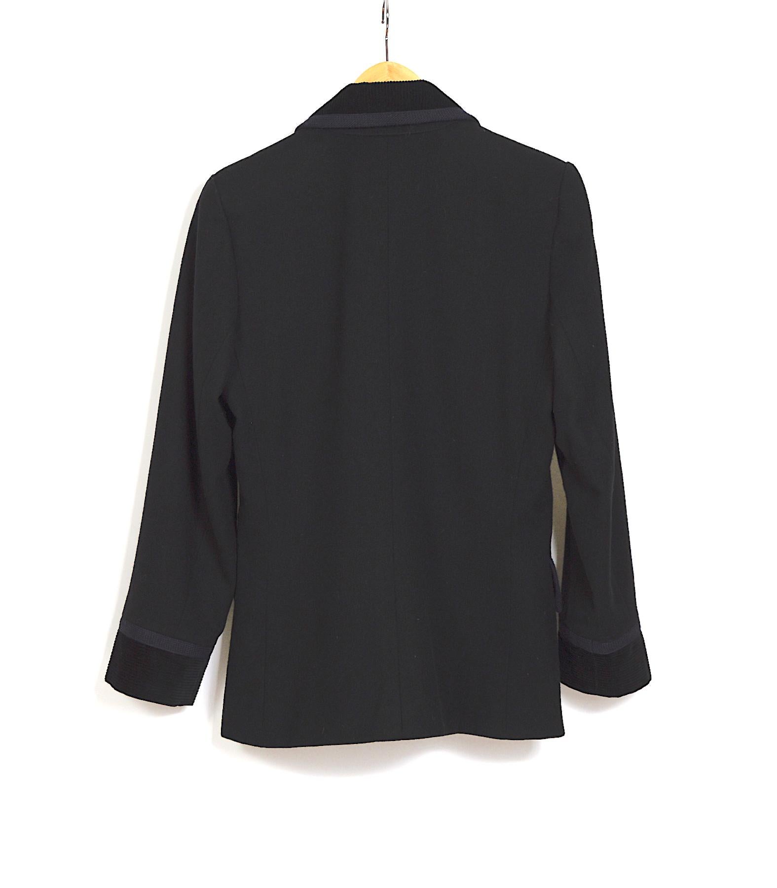 Yves Saint Laurent 1980s vintage black wool and velvet jacket 2