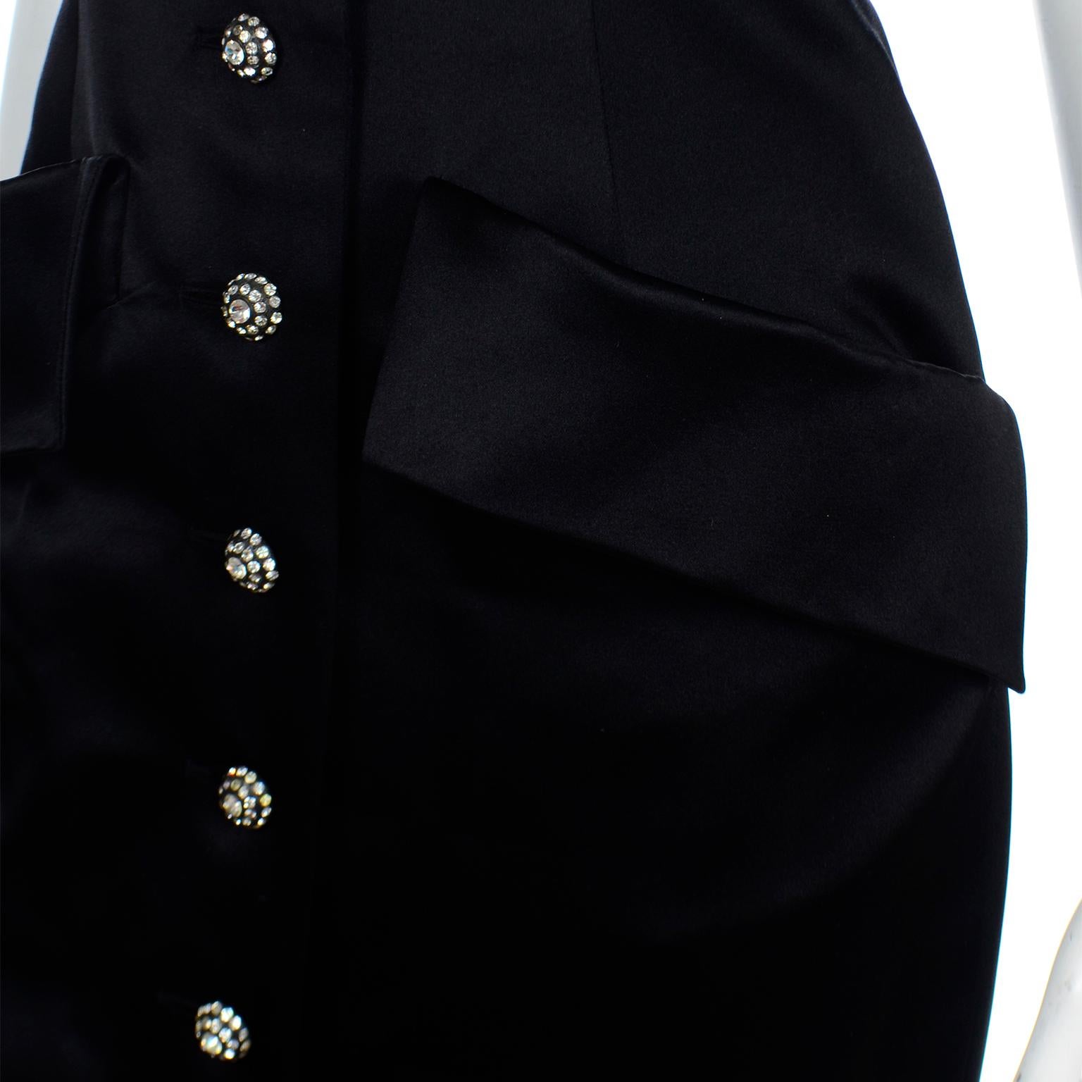 Yves Saint Laurent 1985 Vintage Black Strapless Runway Evening Gown For Sale 4