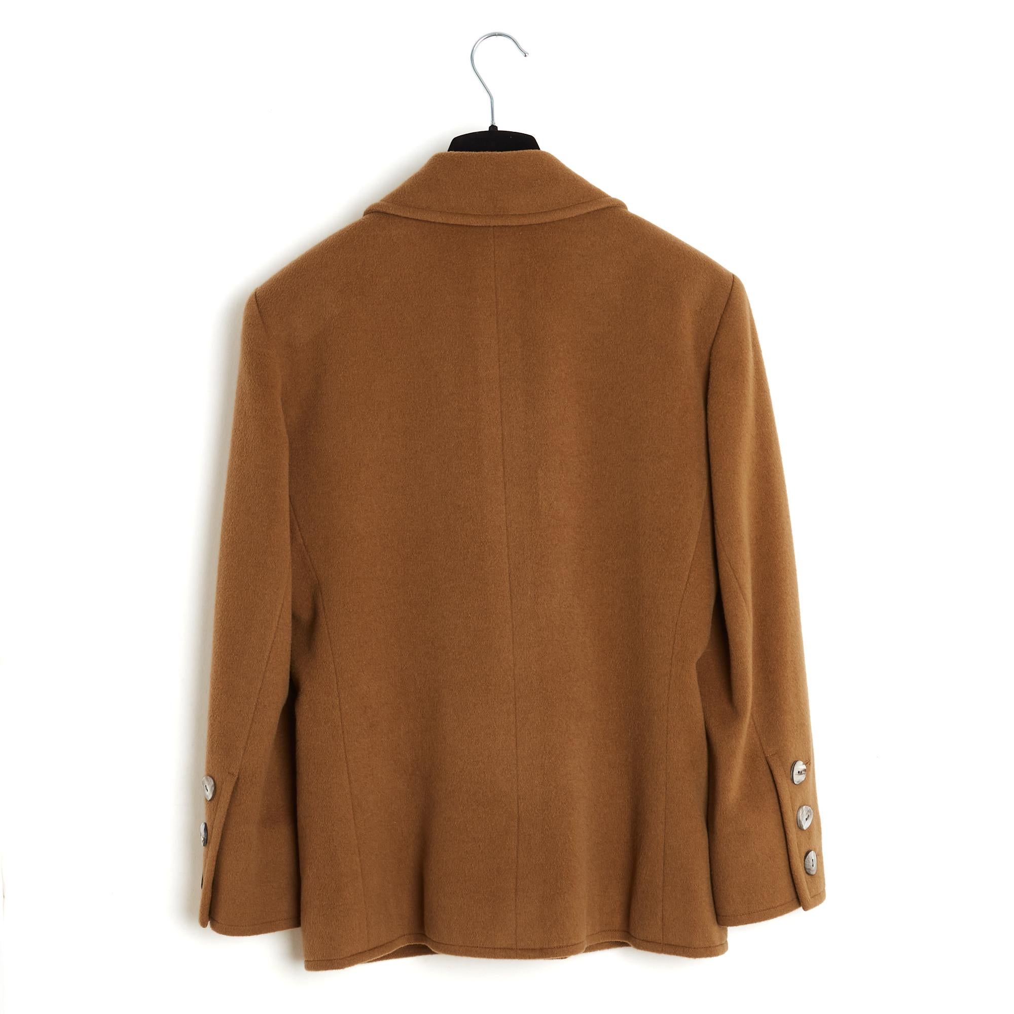Yves Saint Laurent 1986 Veste FR40 Toffee Cashmere and Wool Jacket UK12 US8 For Sale 1