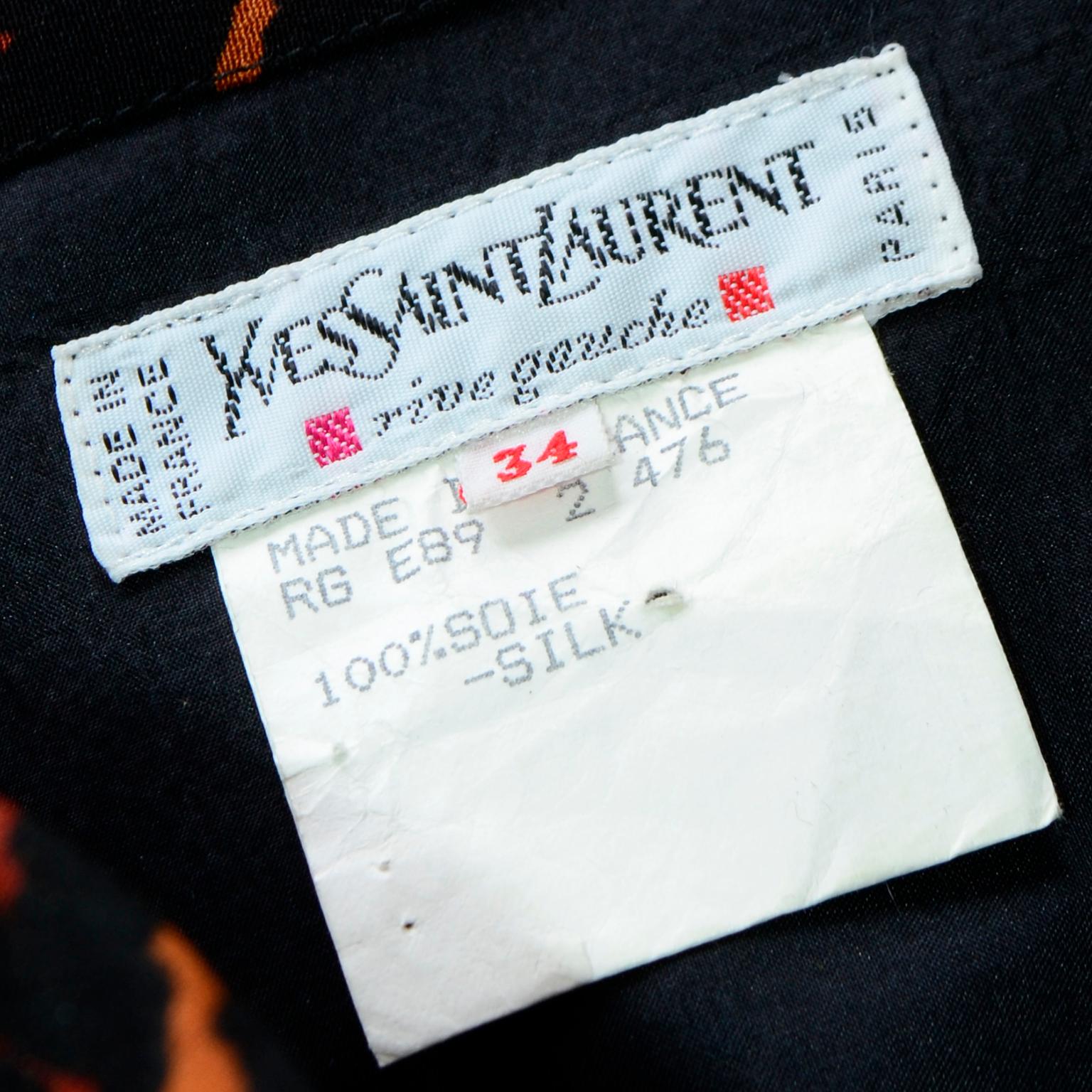 Yves Saint Laurent 1989 Brown & Orange Animal Print Runway Dress Documented  For Sale 7