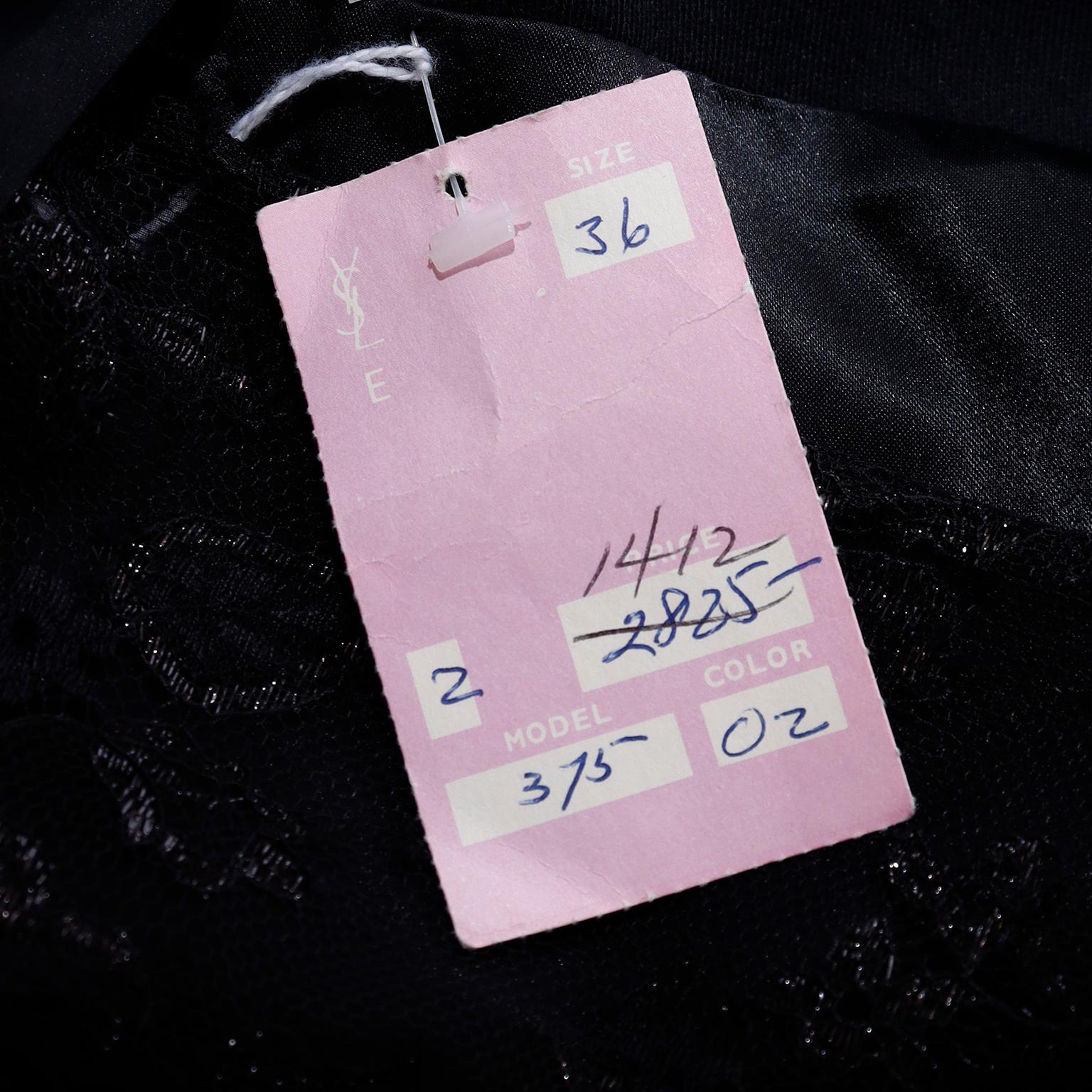 Yves Saint Laurent 1990 Black Deadstock Runway Evening Dress w Attached Hood  11