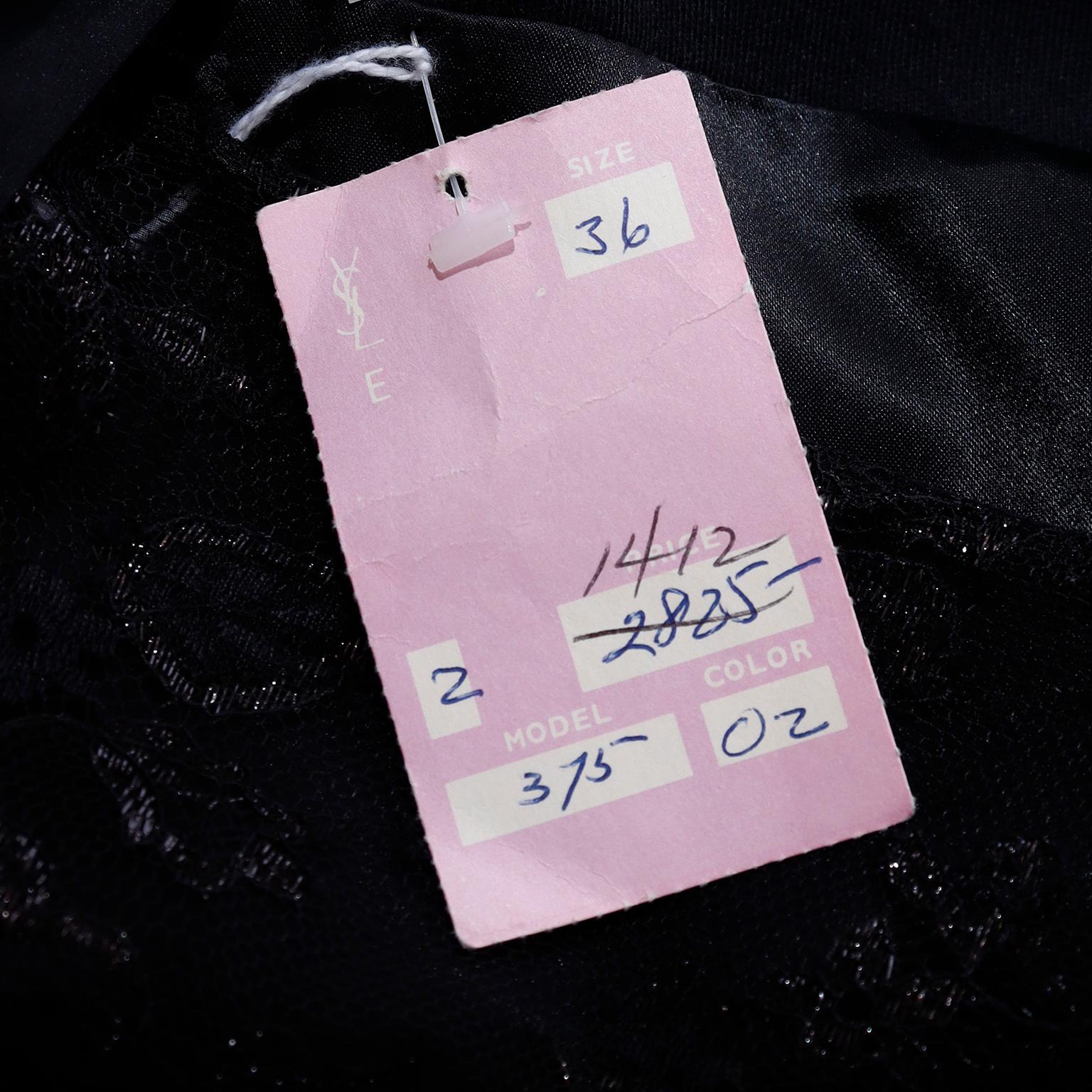 Yves Saint Laurent 1990 Black Deadstock Runway Evening Dress w Attached Hood 11