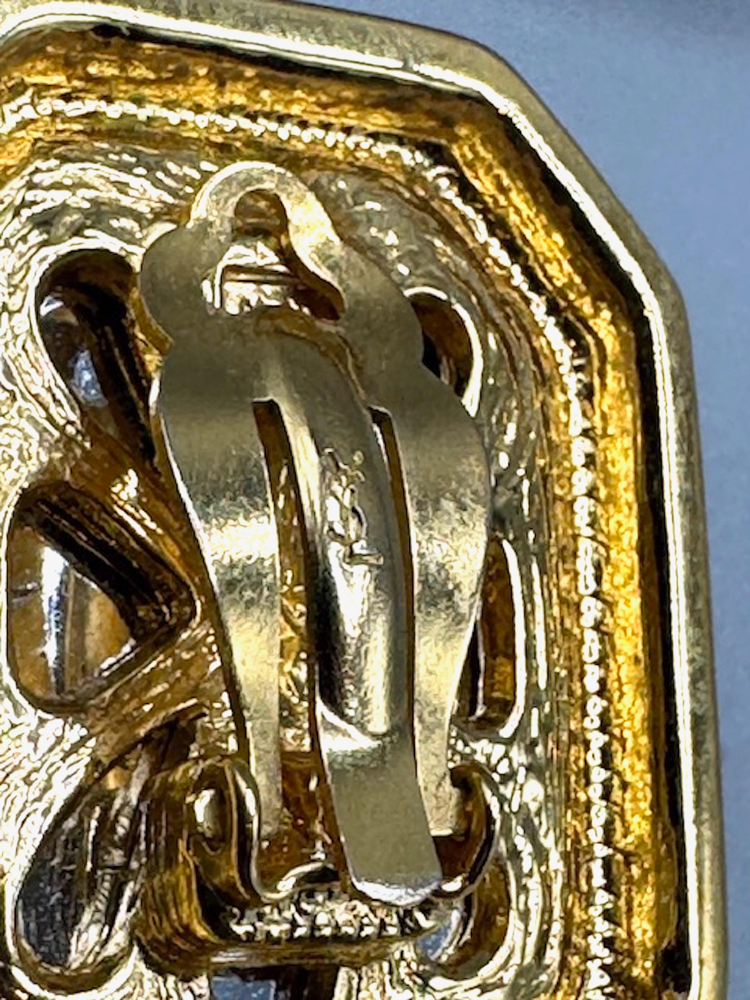 Yves Saint Laurent 1990s Gold & Amber Byzantine 3