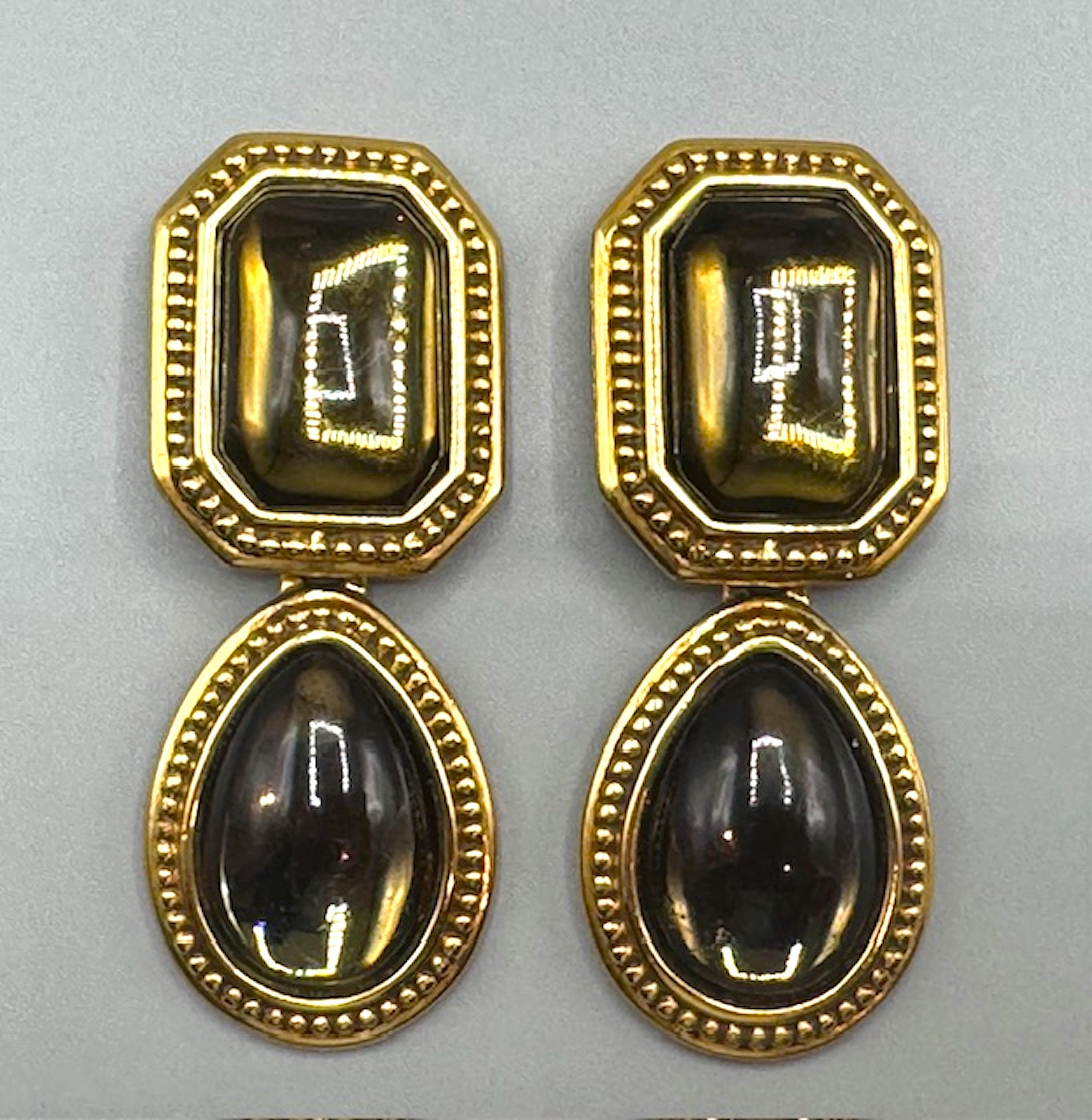 Yves Saint Laurent 1990s Gold & Amber Byzantine 3