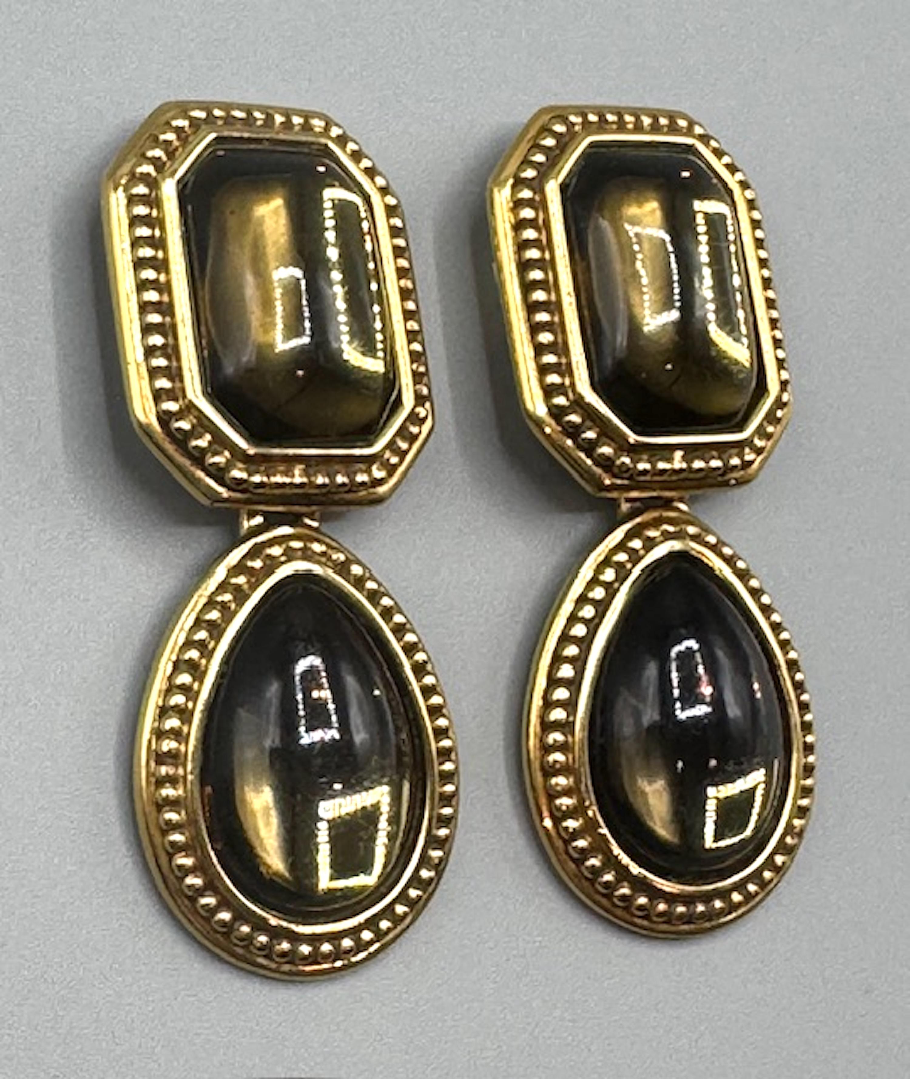 Yves Saint Laurent 1990s Gold & Amber Byzantine 3