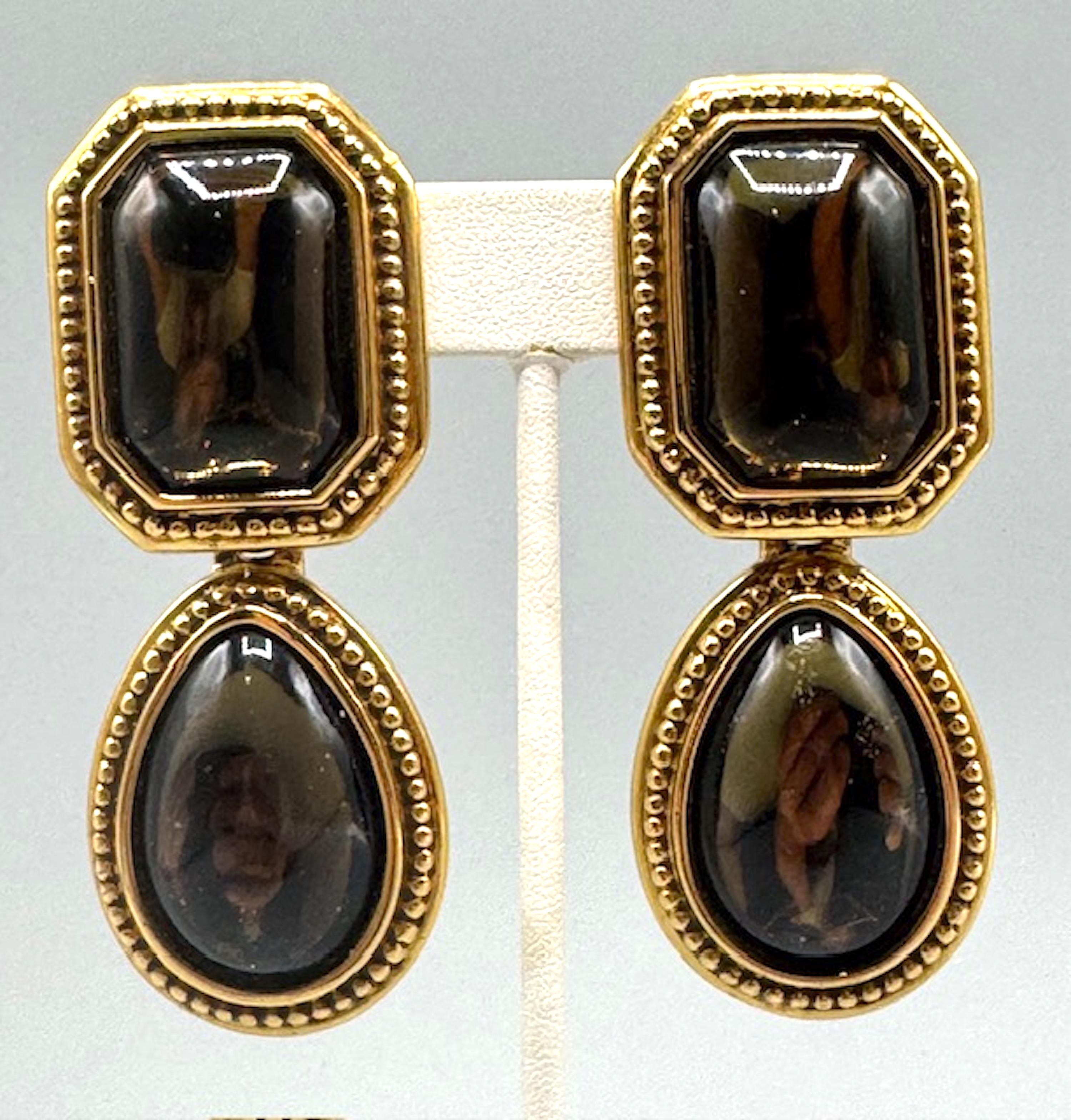 Yves Saint Laurent 1990s Gold & Amber Byzantine 3
