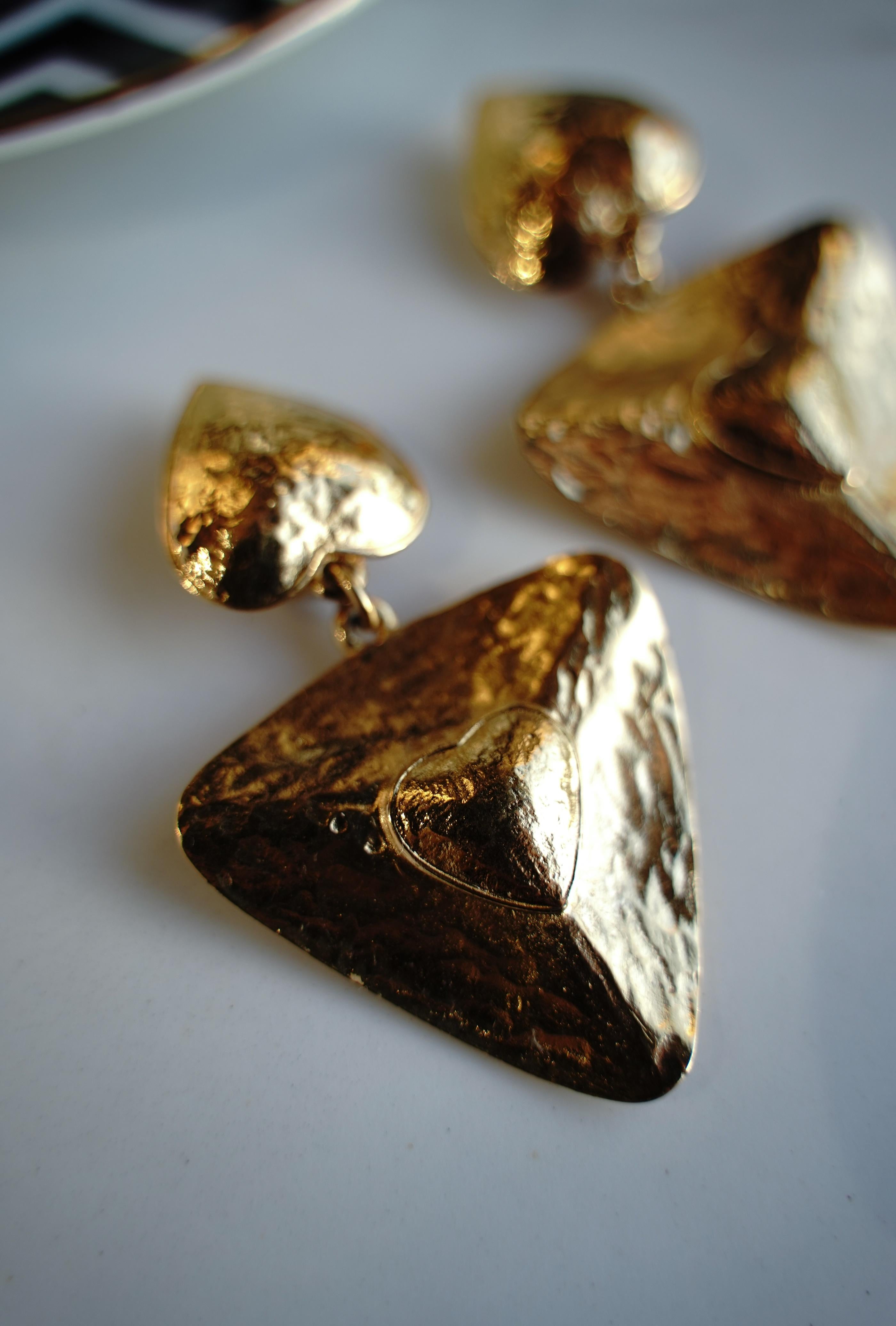 Yves Saint Laurent 1990s Heart Clip-On Earrings by Robert Goossens in vendita 1