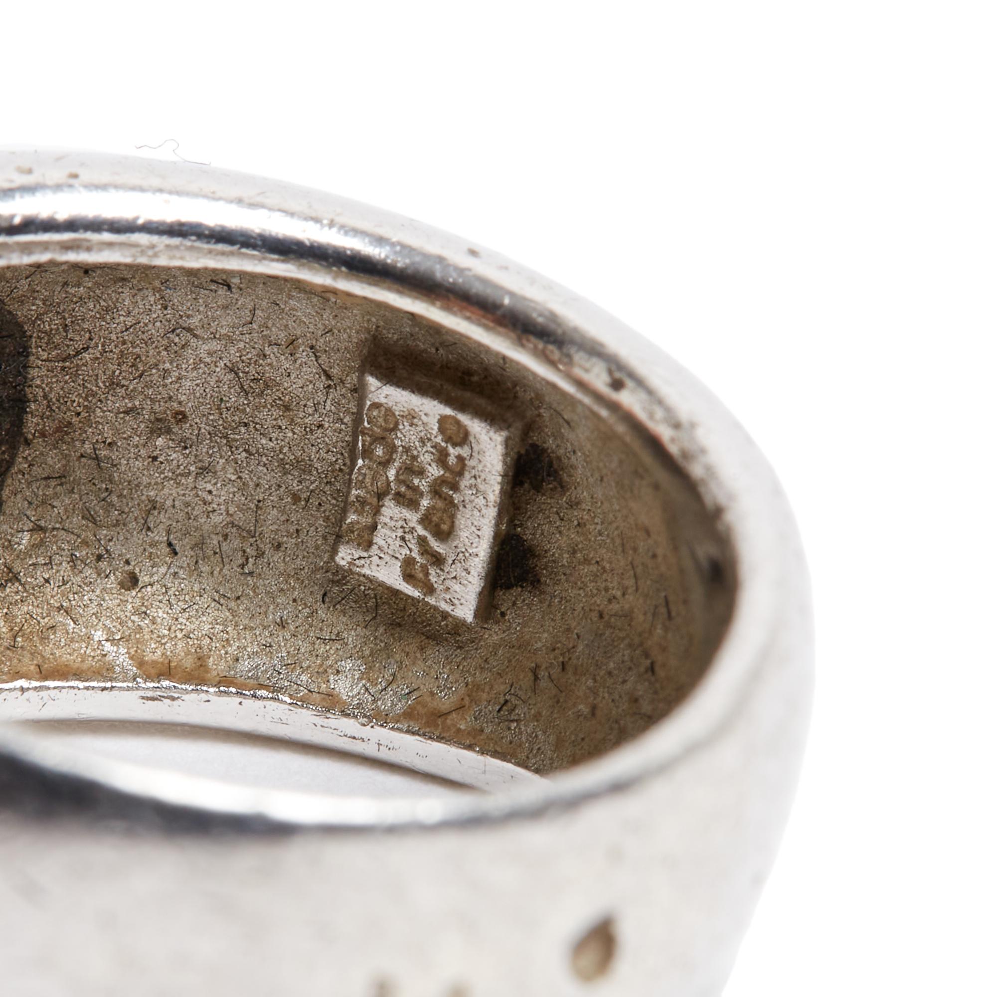 da uomo o donna Yves Saint Laurent 1990 Parure  Broche Bague TDD52 Anello con spilla in argento USUS6 in vendita