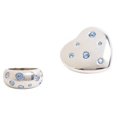 Yves Saint Laurent 1990 Parure  Broche Bague TDD52 Anello con spilla in argento USUS6