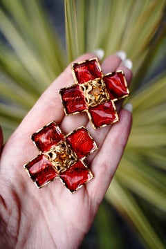 Yves Saint Laurent Runway 1993 by Goossens Clip-On Earrings