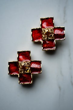Yves Saint Laurent Runway 1993 by Goossens Clip-On Earrings