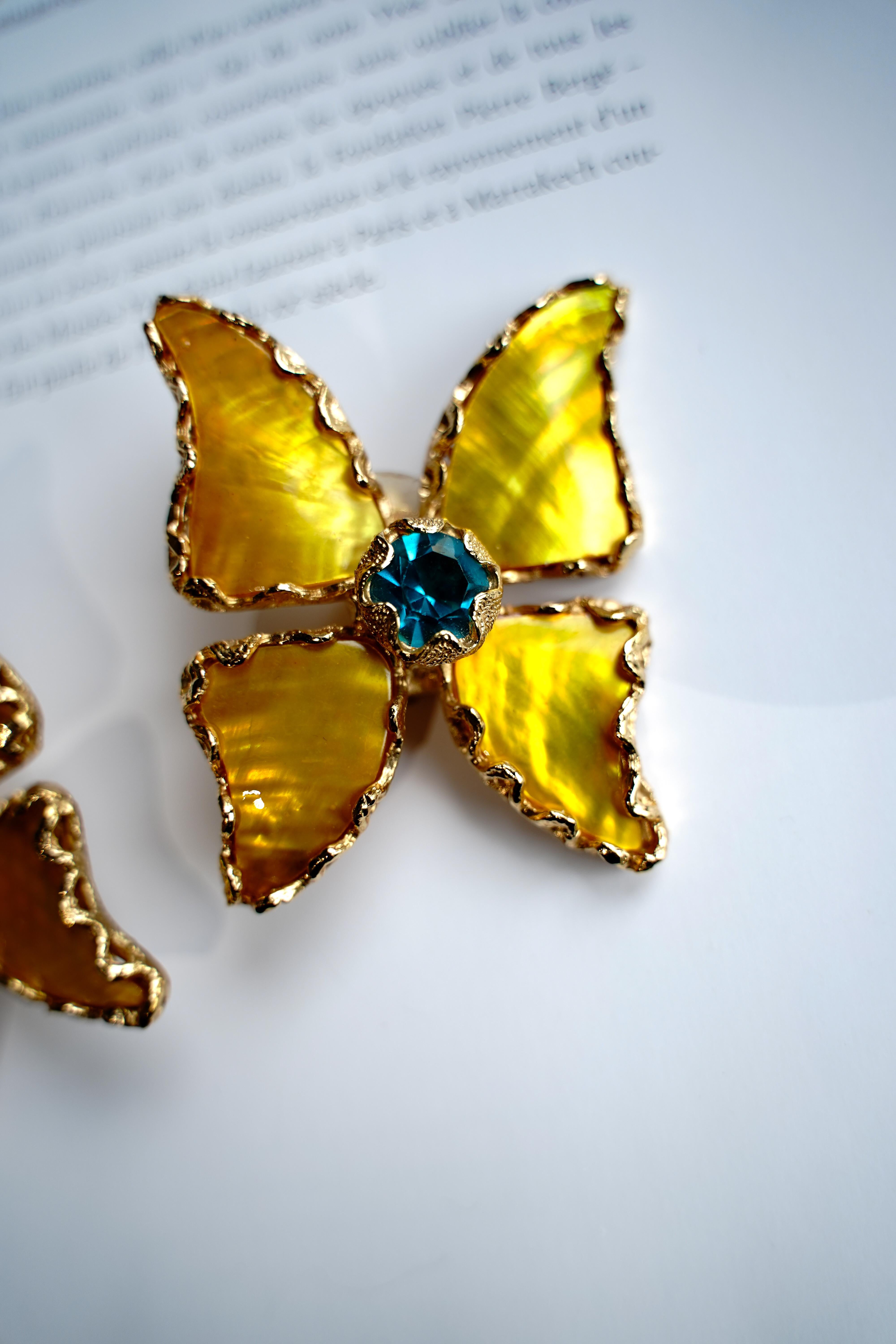 Yves Saint Laurent, 1993 - Orecchini a clip con farfalla 