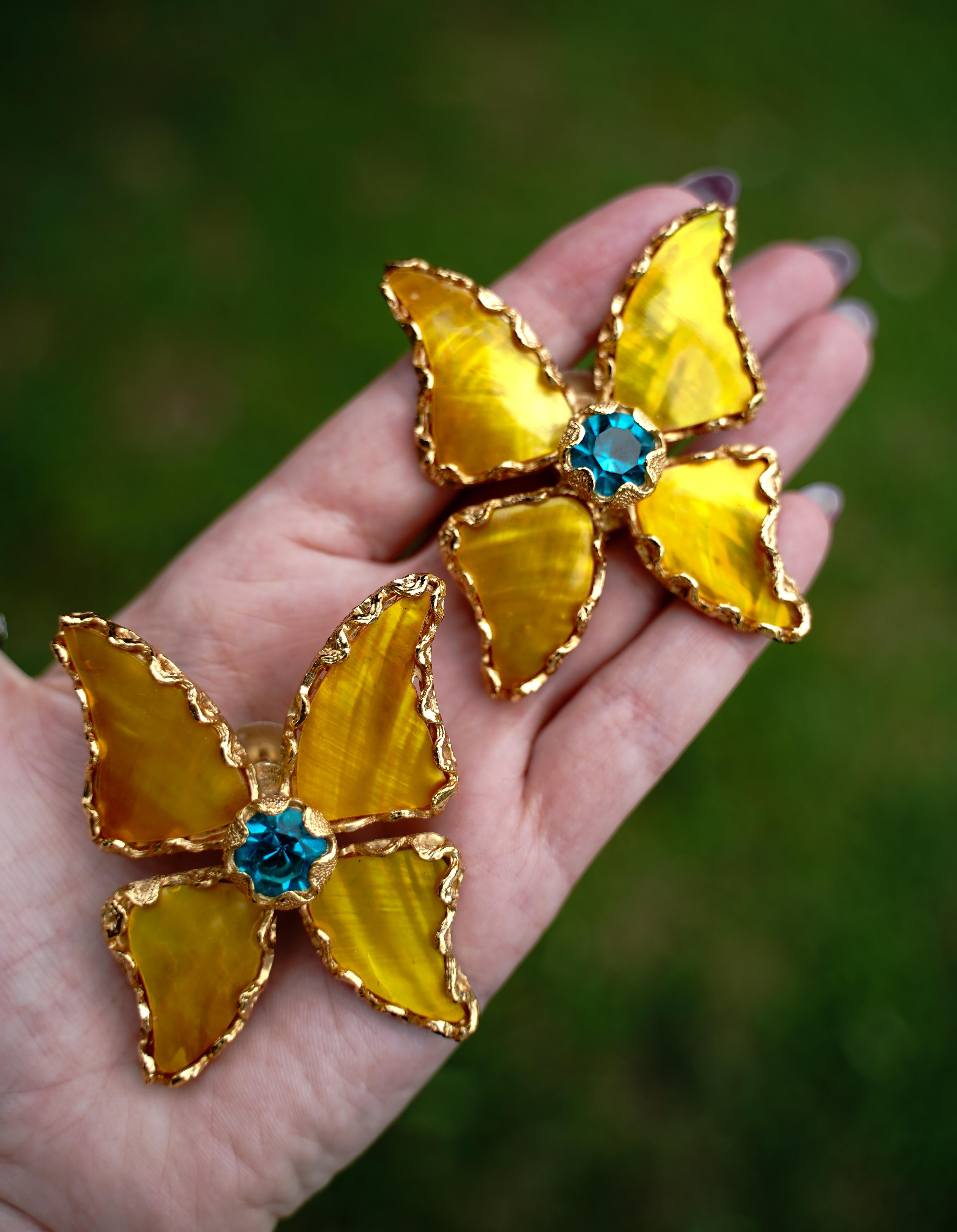 Yves Saint Laurent, 1993 - Orecchini a clip con farfalla 