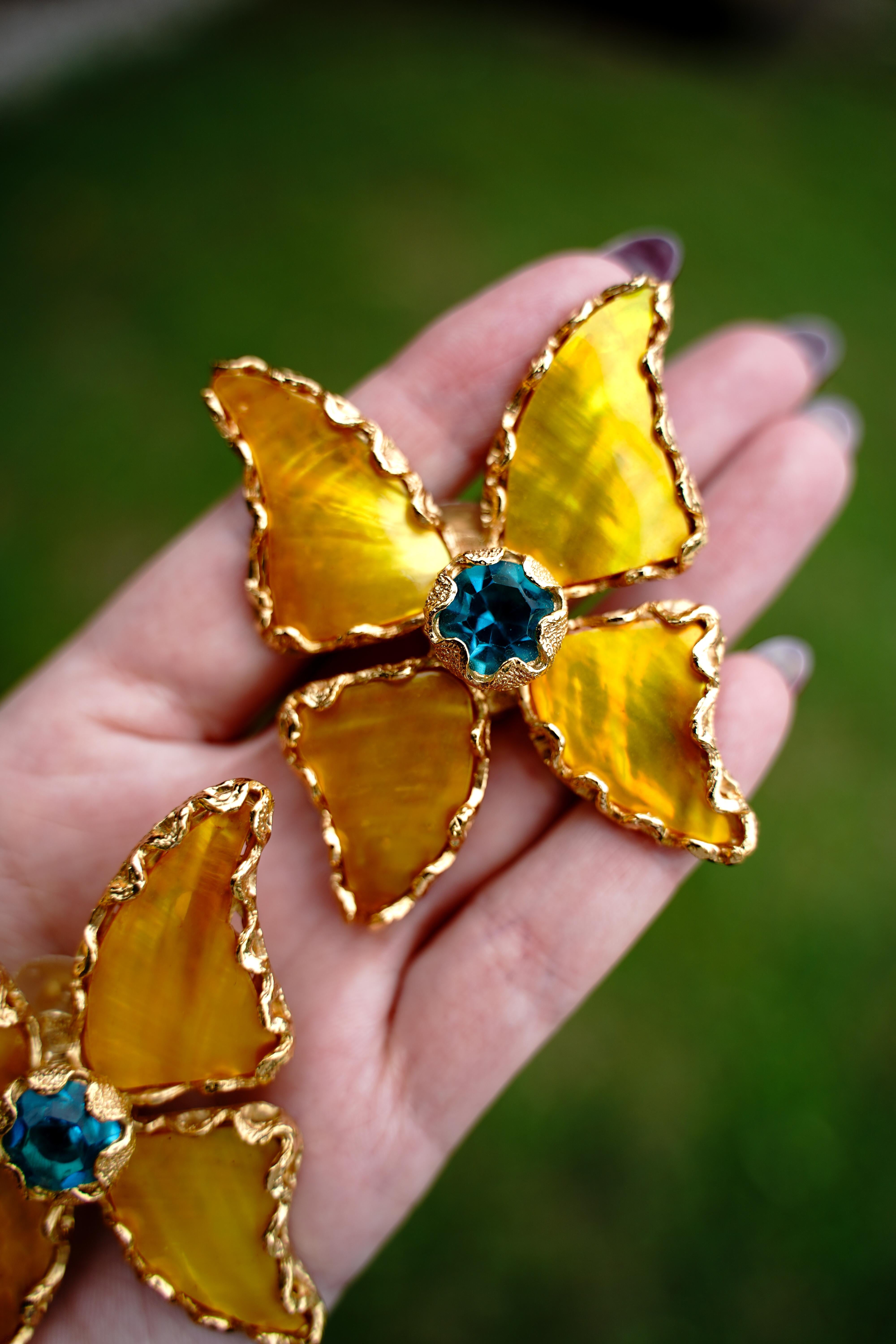 Yves Saint Laurent, 1993 - Orecchini a clip con farfalla 