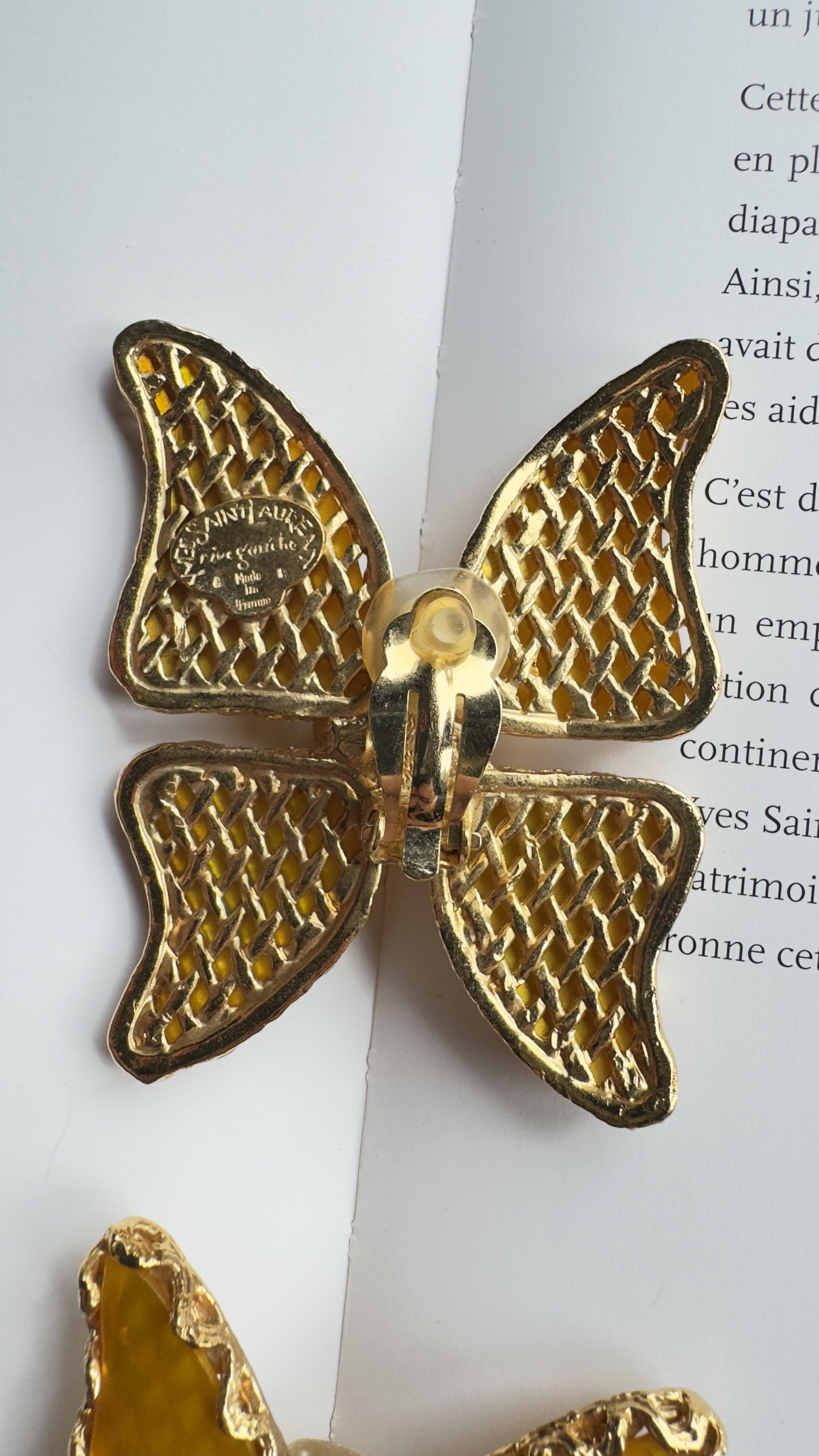 Yves Saint Laurent, 1993 - Orecchini a clip con farfalla 