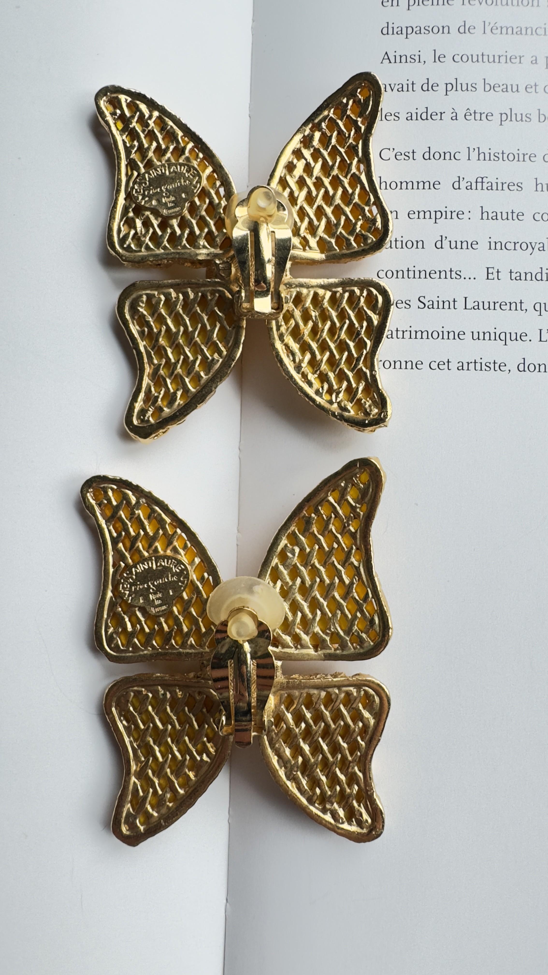 Yves Saint Laurent, 1993 - Orecchini a clip con farfalla 