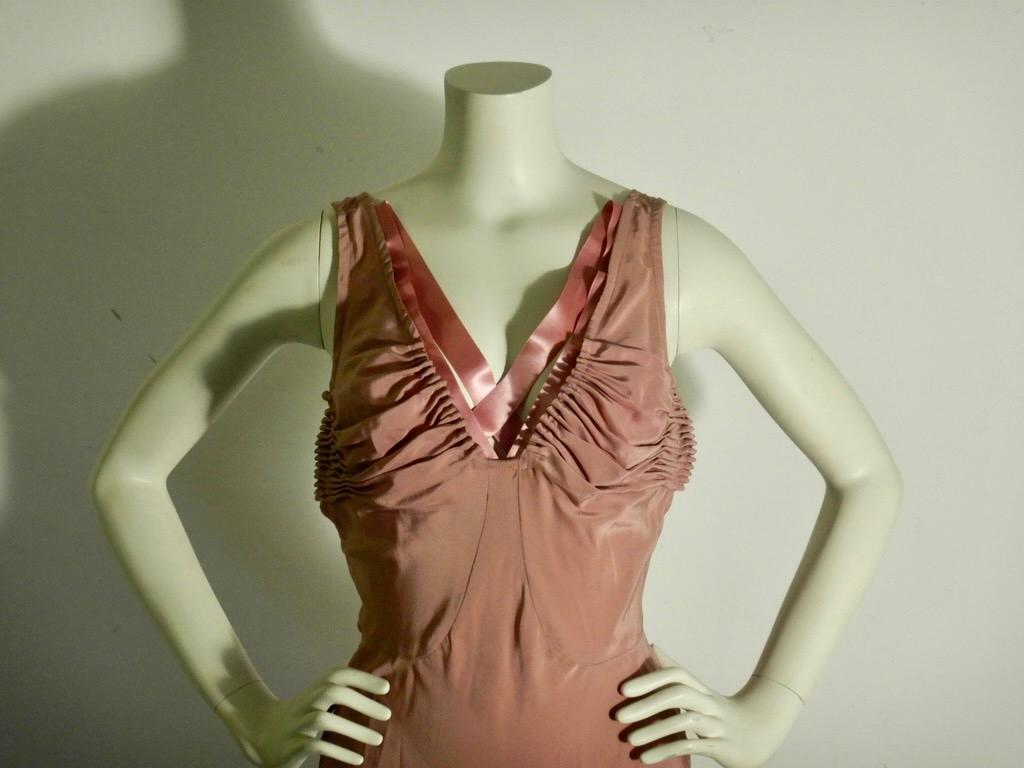 Yves Saint Laurent 2003 Tom Ford Dusty Pink Silk Evening Gown  For Sale 1