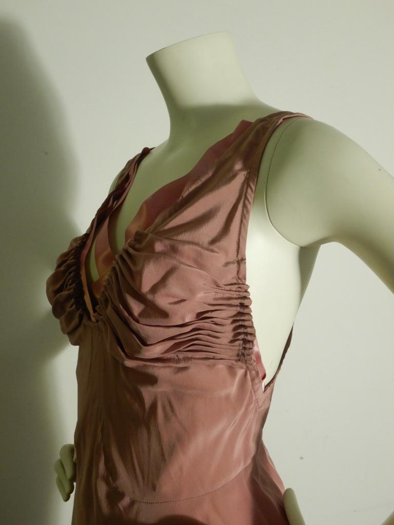 Yves Saint Laurent 2003 Tom Ford Dusty Pink Silk Evening Gown  For Sale 4