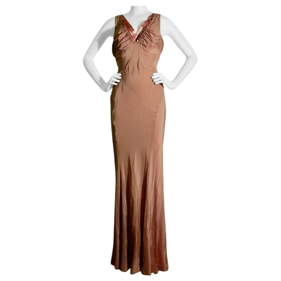 Yves Saint Laurent 2003 Tom Ford abito da sera in seta rosa polvere in vendita