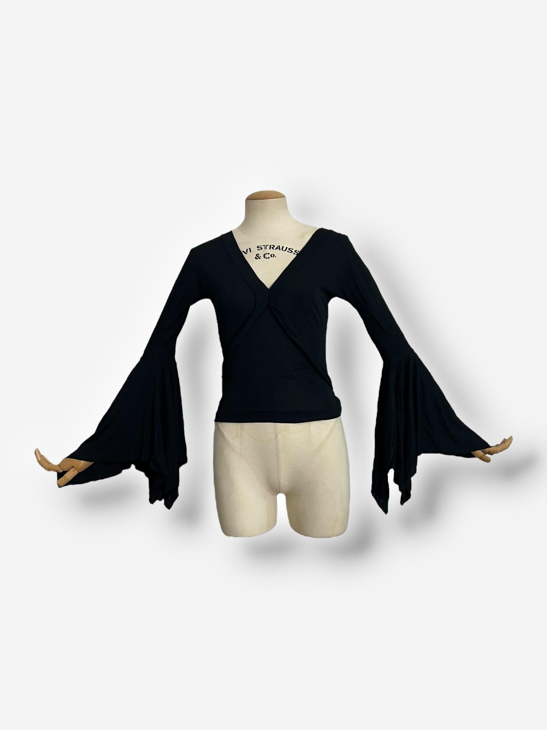 Yves Saint Laurent, 2003, Tom Ford Era Bell Sleeve Top In Excellent Condition For Sale In CAPELLE AAN DEN IJSSEL, ZH