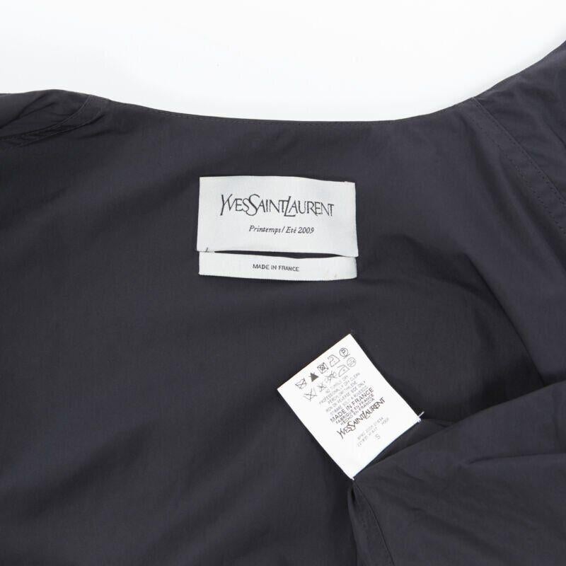 Yves Saint Laurent 2009 cappotto in nylon nero con coulisse FR38 S in vendita 5