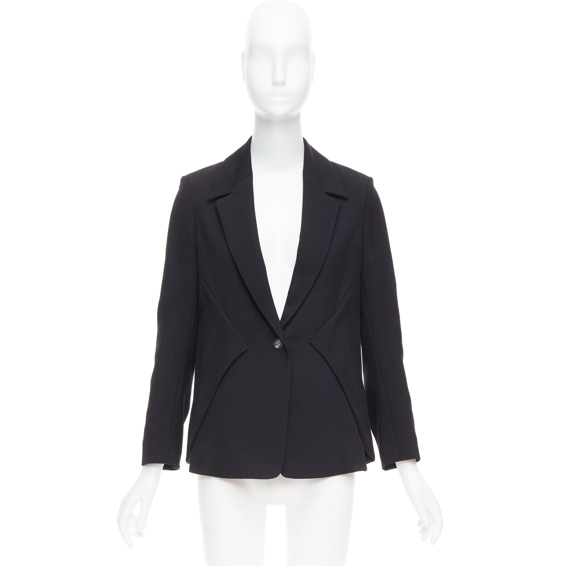 YVES SAINT LAURENT 2010 black wool blend deconstructed blazer FR36 S For Sale 6