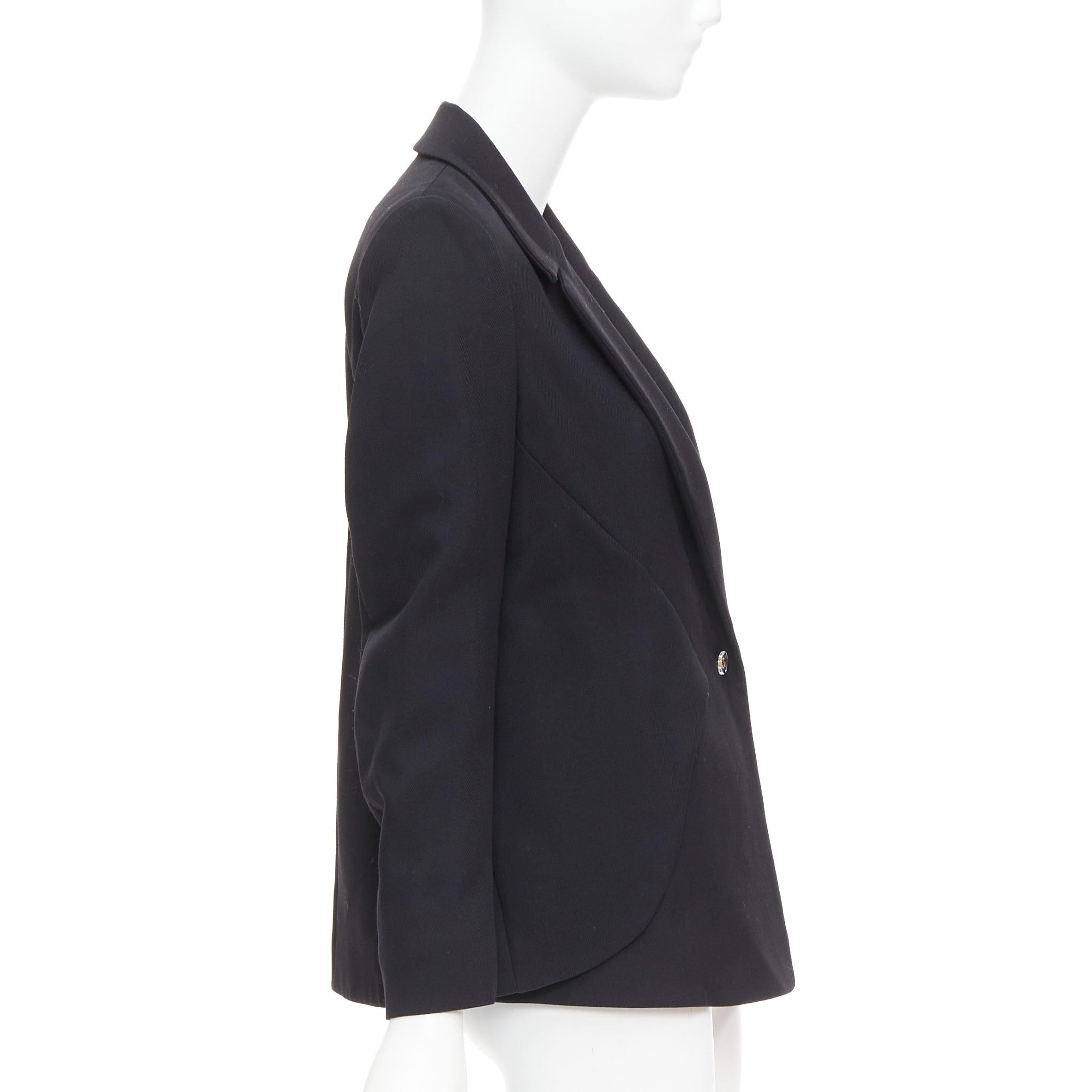 YVES SAINT LAURENT 2010 black wool blend deconstructed blazer FR36 S For Sale 1