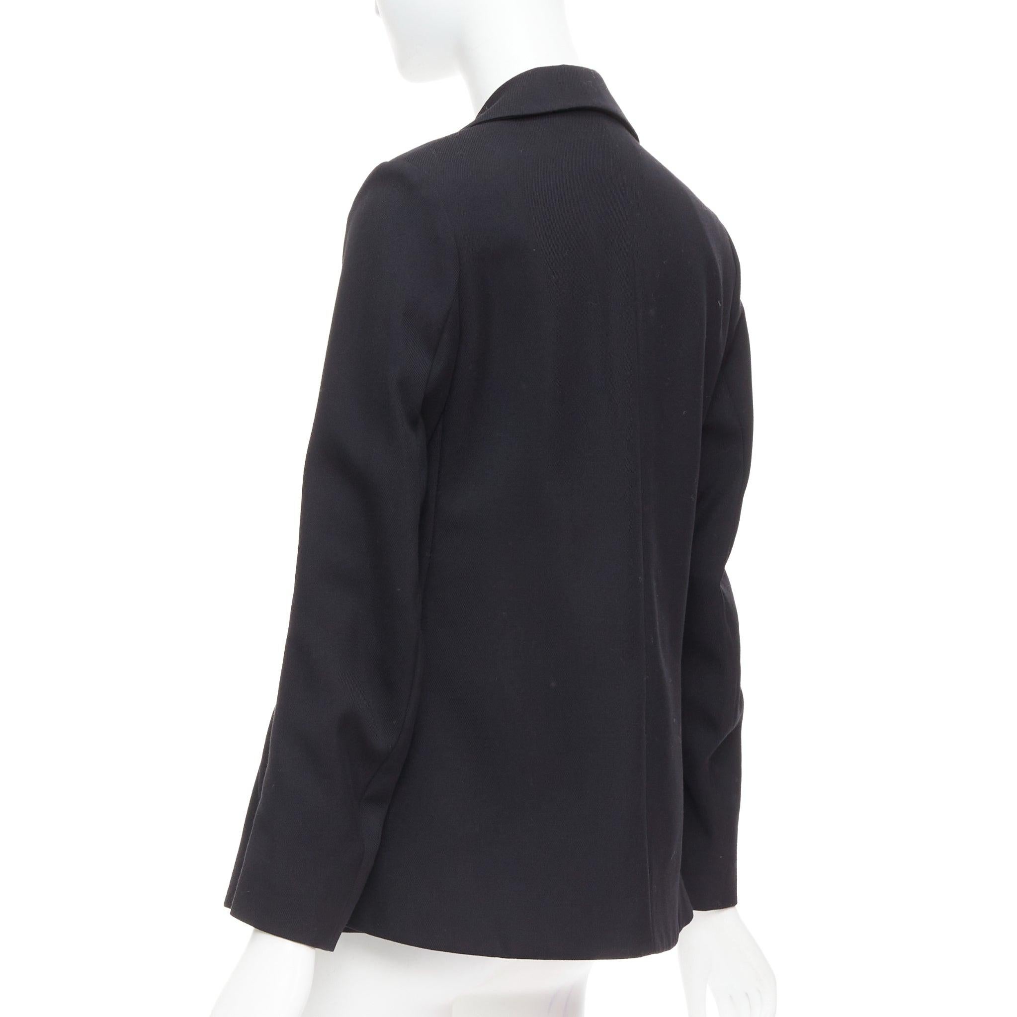 YVES SAINT LAURENT 2010 black wool blend deconstructed blazer FR36 S For Sale 3