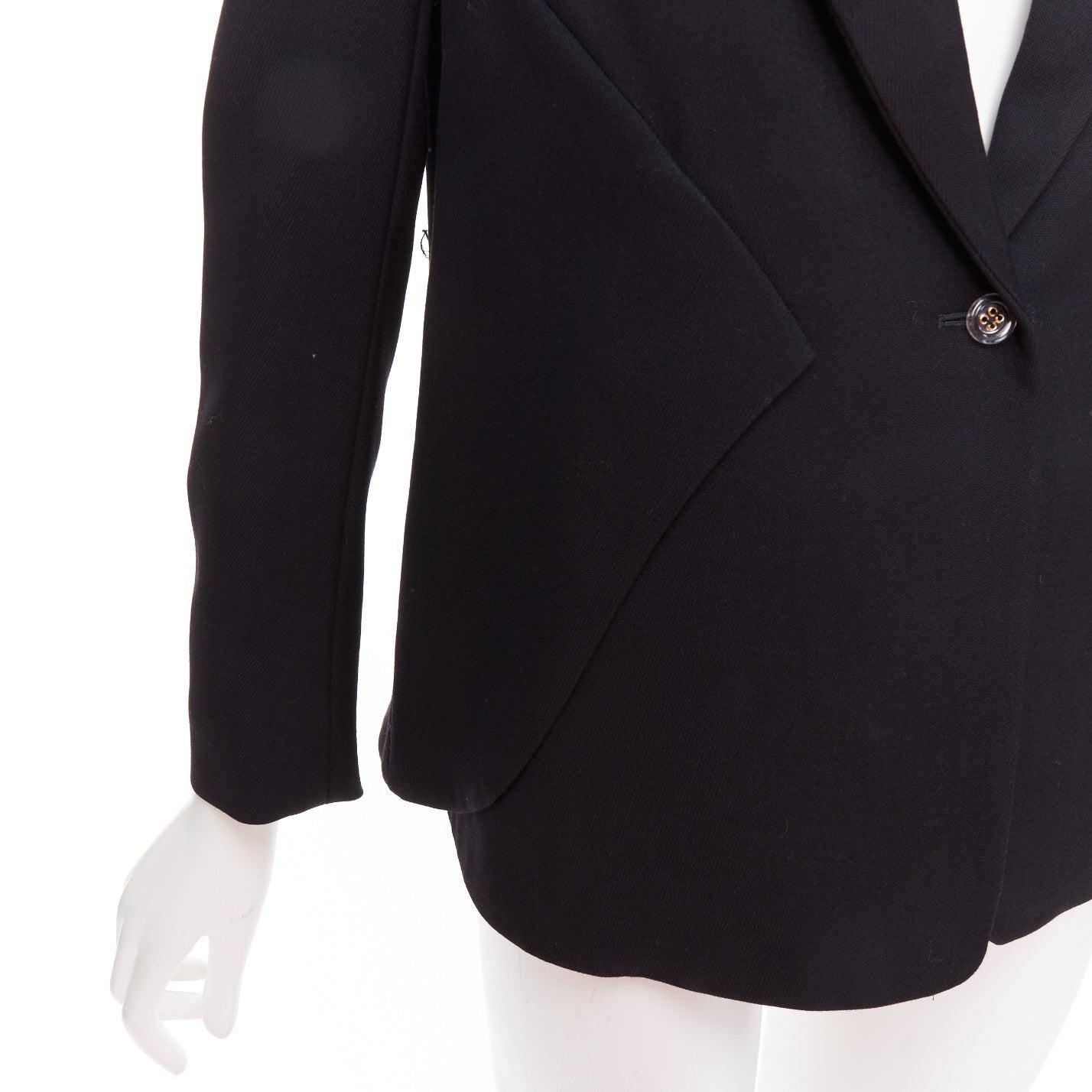 YVES SAINT LAURENT 2010 black wool blend deconstructed blazer FR36 S For Sale 4