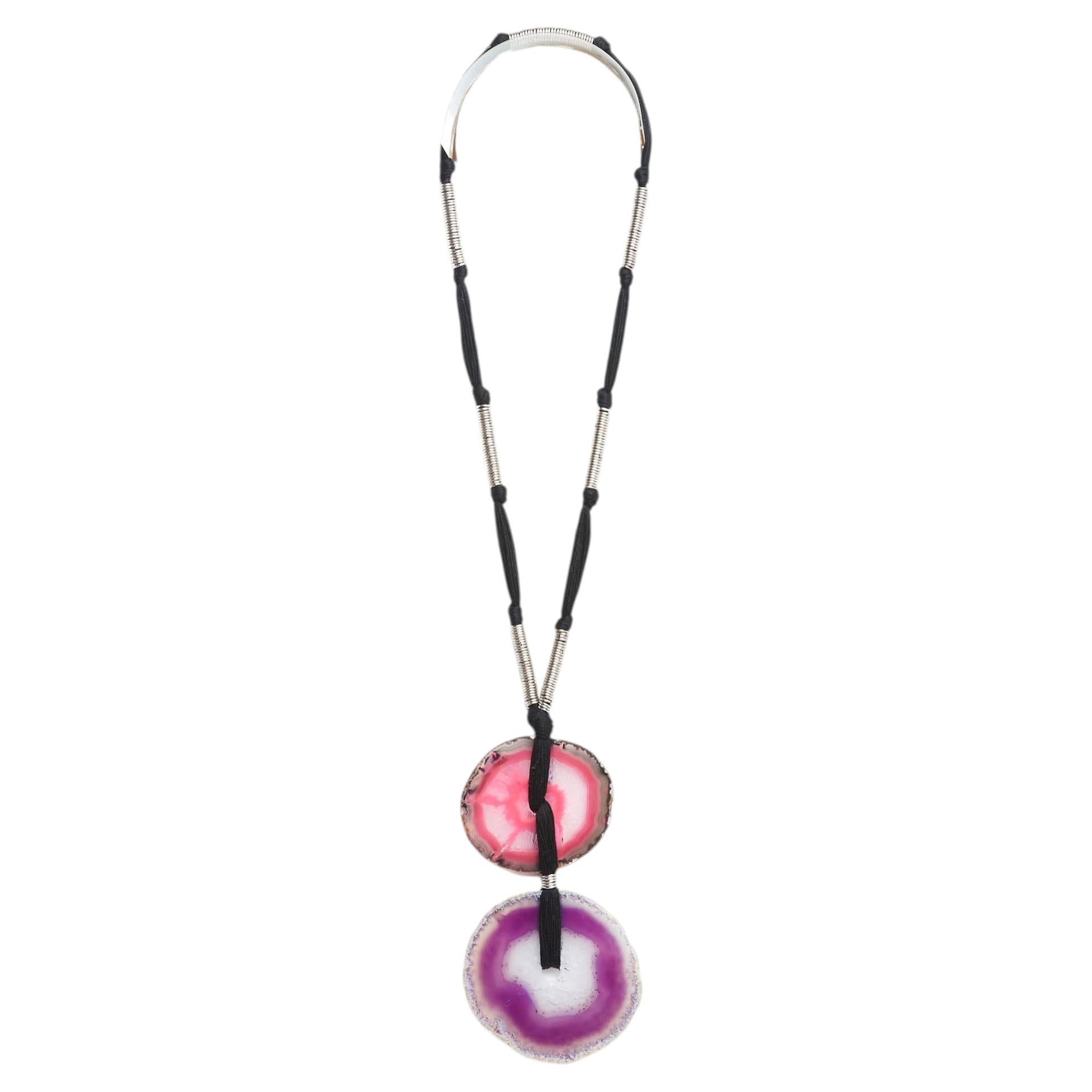 Yves Saint Laurent 2010 Collier long Agate YSL Real Agate Long String Necklace