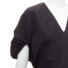 Yves Saint Laurent 2011 abito da cocktail a sbuffo arrotondato in cotone e seta nero FR40 L.