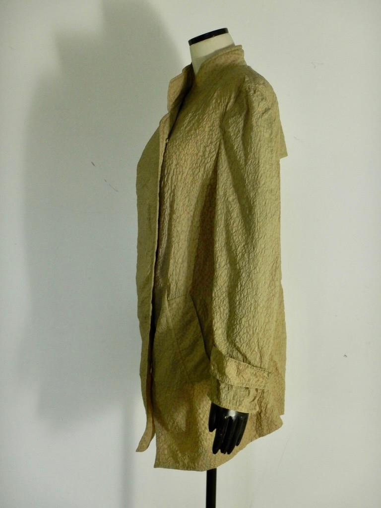 Brown Yves Saint Laurent 2011 Crinkle Wrap Coat For Sale