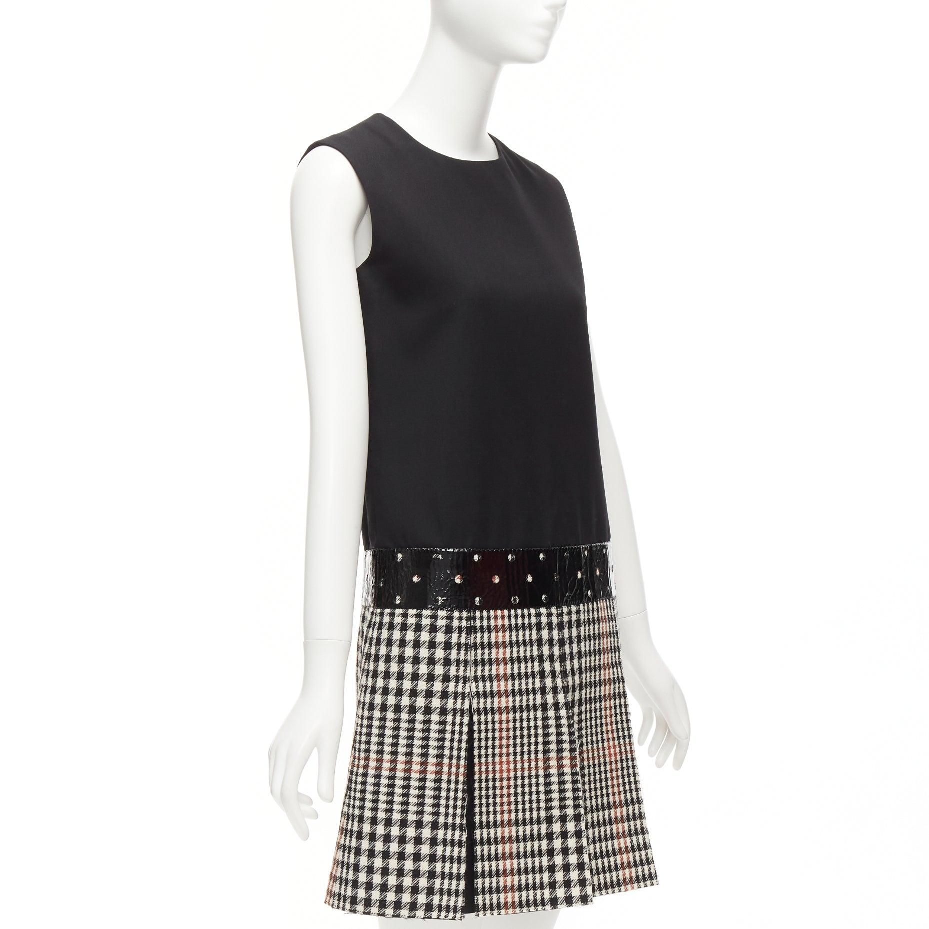 YVES SAINT LAURENT 2011 Pasarela lana negra pata de gallo vestido acampanado FR36 S Negro en venta