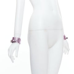 YVES SAINT LAURENT 2011 Tom Ford pink metallic leather double wrap bracelets set