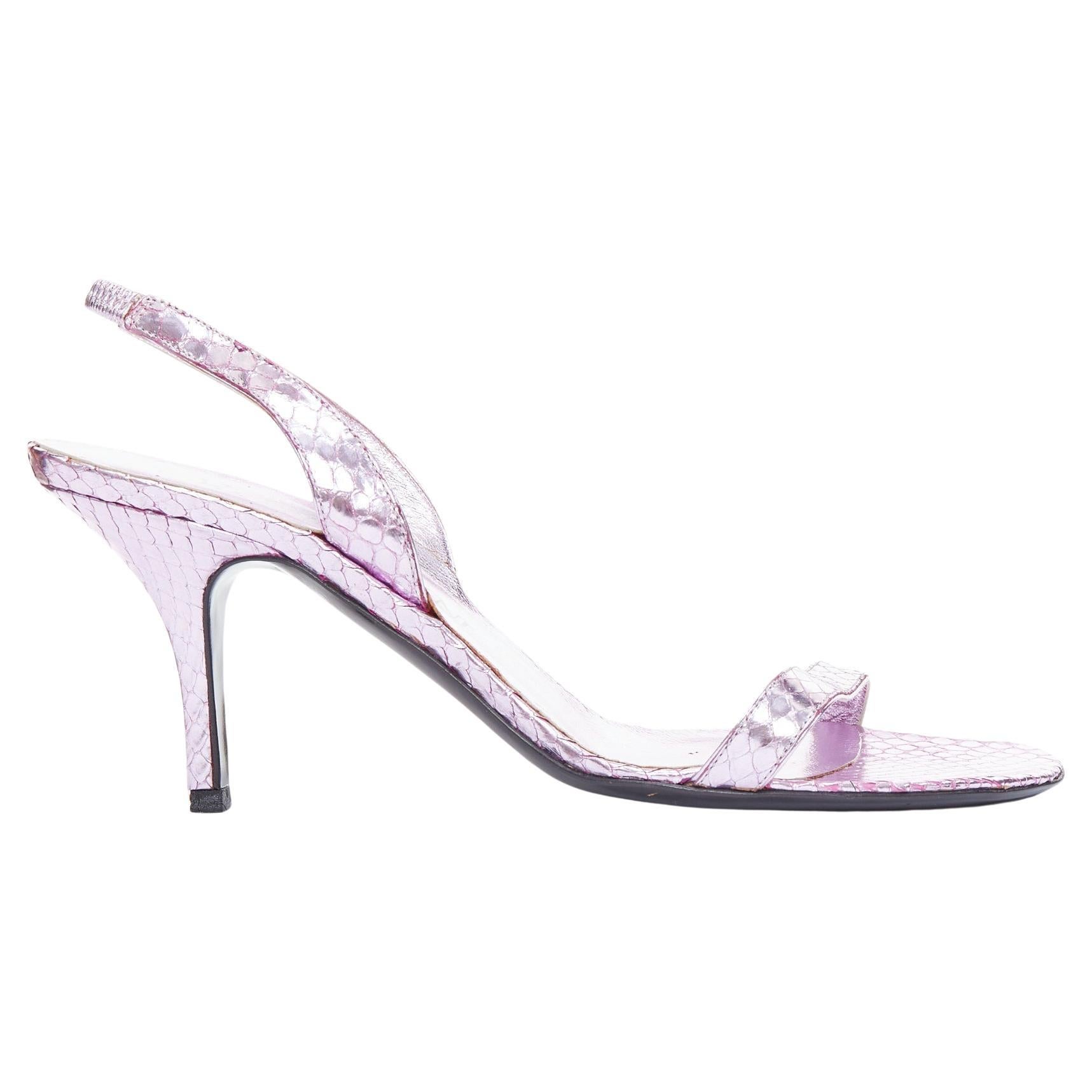YVES SAINT LAURENT 2011 Tom Ford Rosa Metallic-Lederschuhe mit Slingback-Absatz EU38