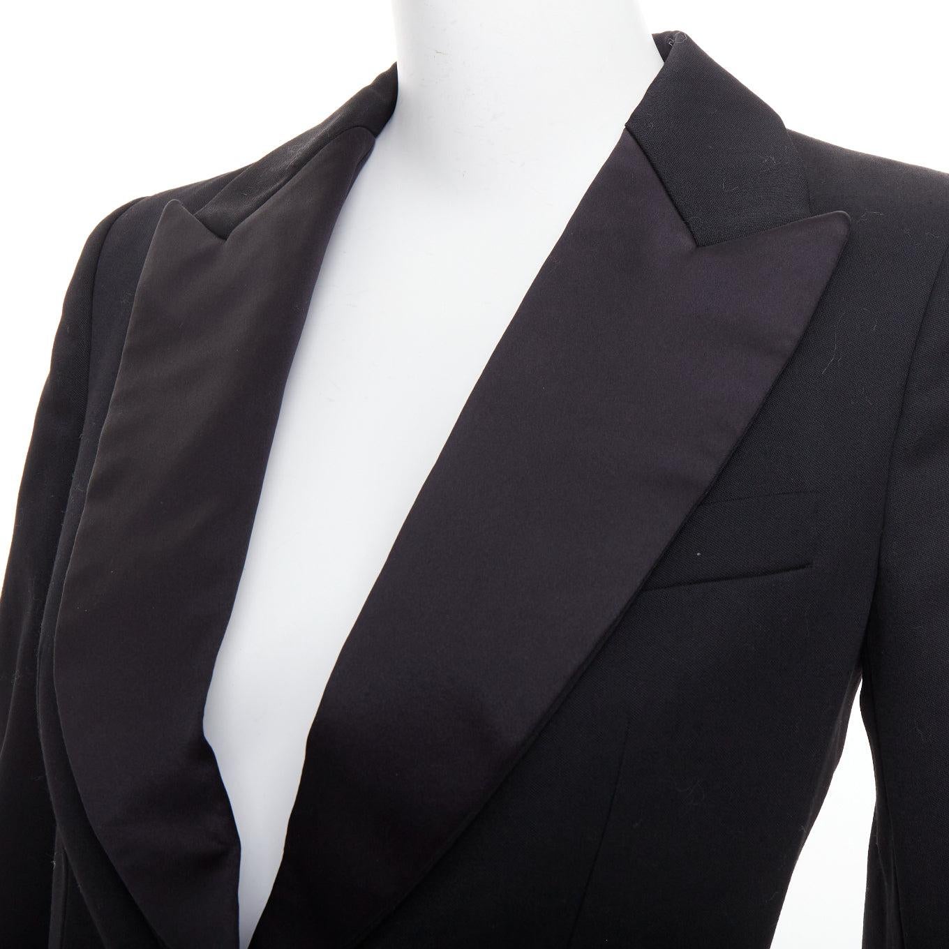 YVES SAINT LAURENT 2012 EDITION SOIR black 100% wool Le Smoking tuxedo jacket FR34 XS
Reference: YIKK/A00230
Brand: Yves Saint Laurent
Collection: 2012 EDITION SOIR
Material: Wool
Color: Black
Pattern: Solid
Closure: Button
Lining: Black