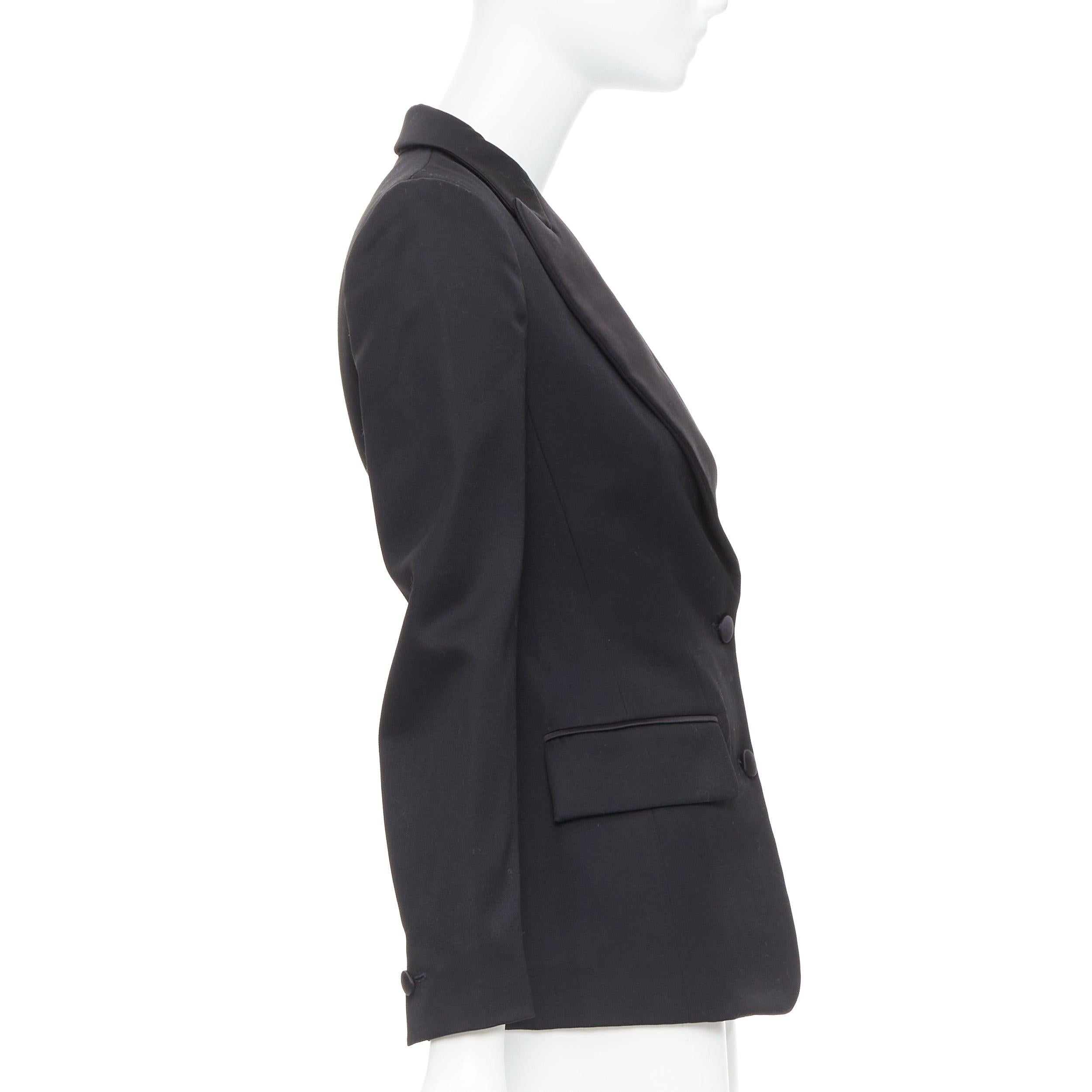 De las mujeres YVES SAINT LAURENT 2012 EDITION SOIR 100% wool Le Smoking tuxedo jacket FR34 XS en venta
