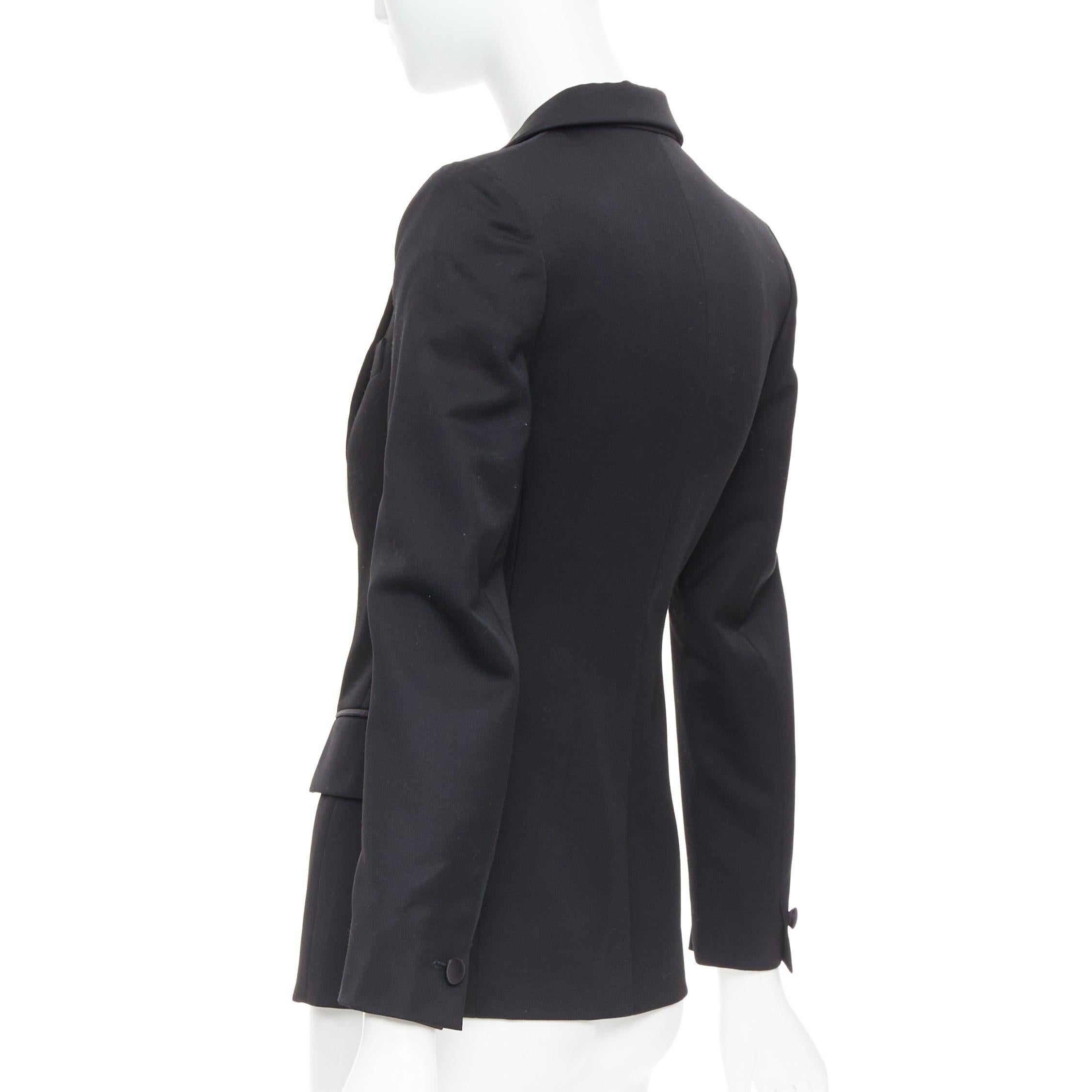 YVES SAINT LAURENT 2012 EDITION SOIR 100% wool Le Smoking tuxedo jacket FR34 XS en venta 2