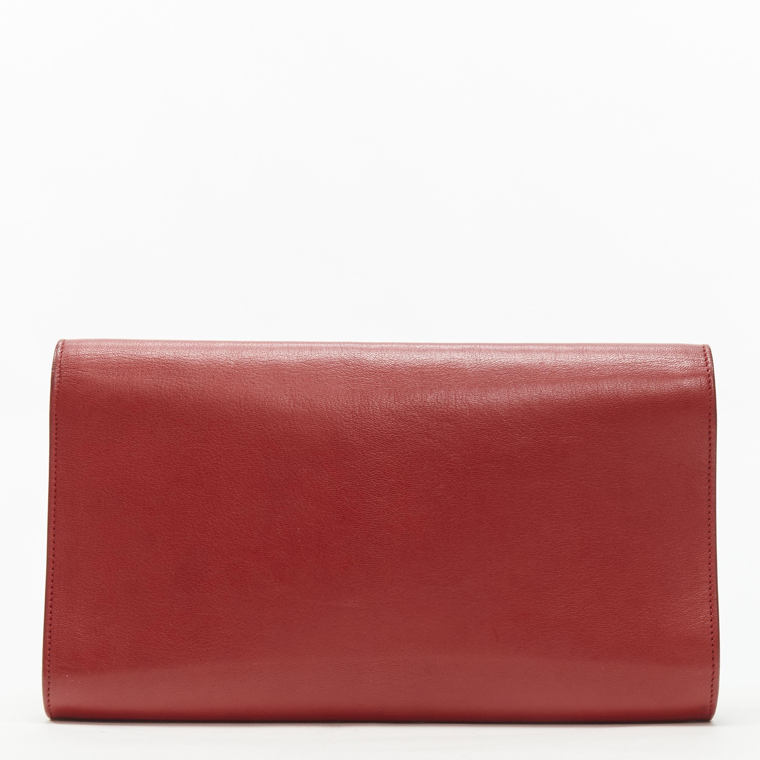 YVES SAINT LAURENT 2012 Sac De Jour red leather flap large envelop clutch bag 1