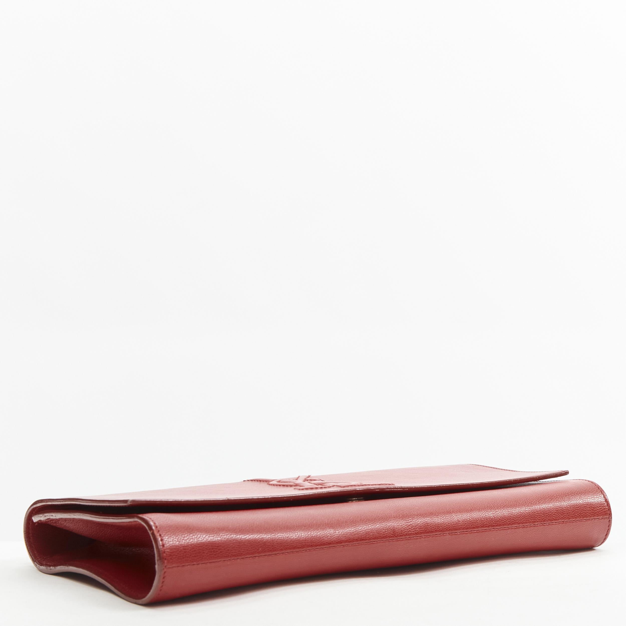 YVES SAINT LAURENT 2012 Sac De Jour red leather flap large envelop clutch bag 2