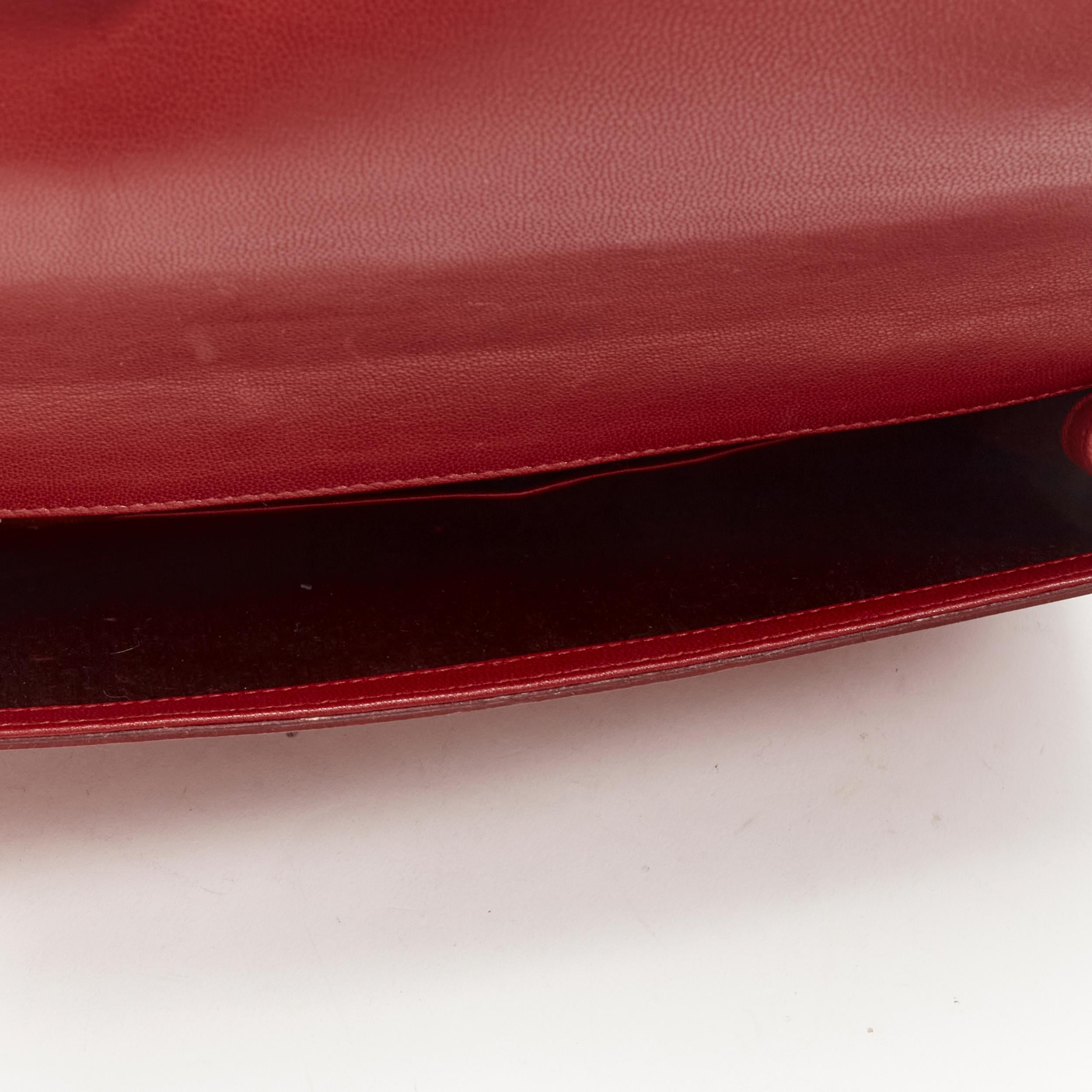 YVES SAINT LAURENT 2012 Sac De Jour red leather flap large envelop clutch bag 4