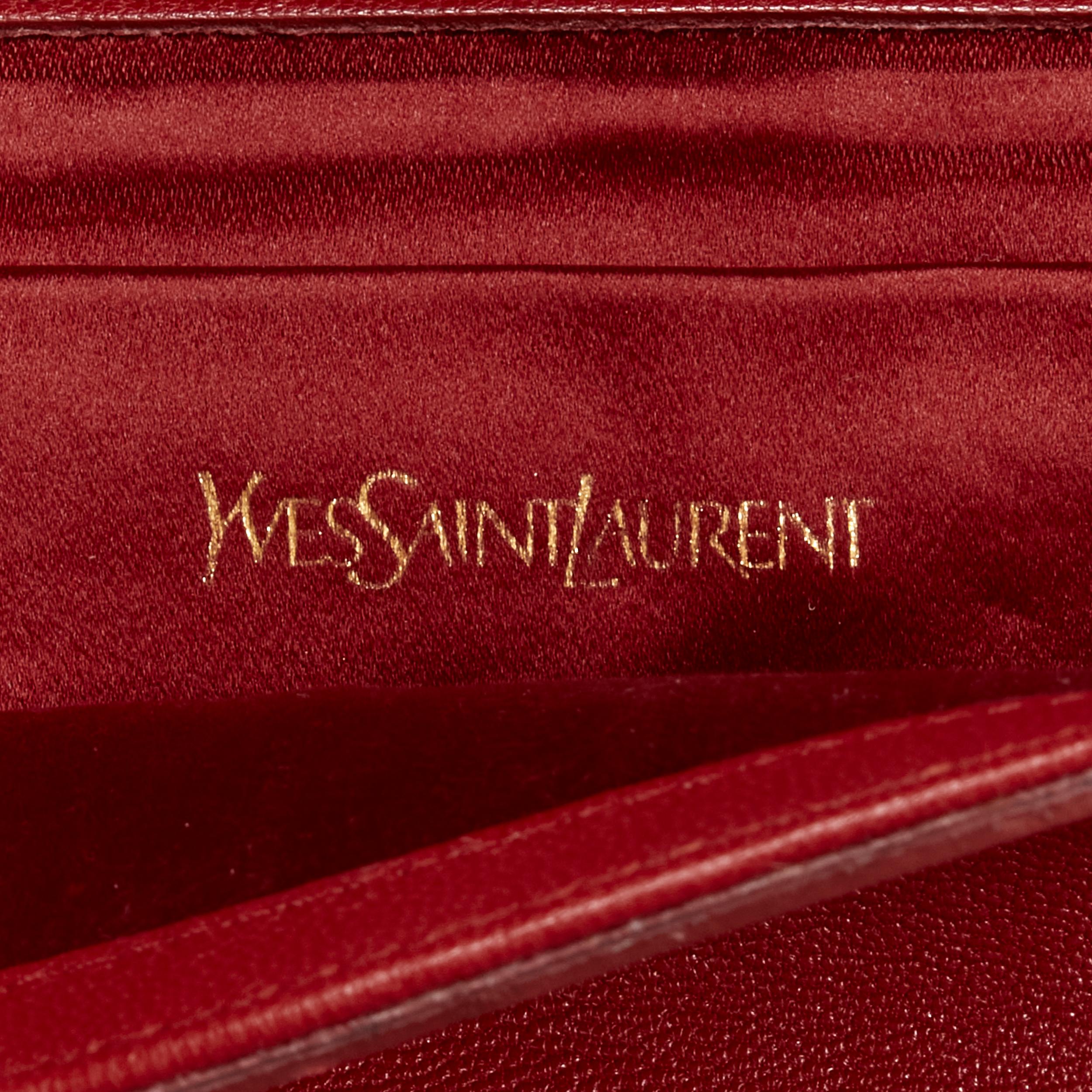 YVES SAINT LAURENT 2012 Sac De Jour red leather flap large envelop clutch bag 5