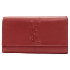 YVES SAINT LAURENT 2012 Sac De Jour red leather flap large envelop clutch bag