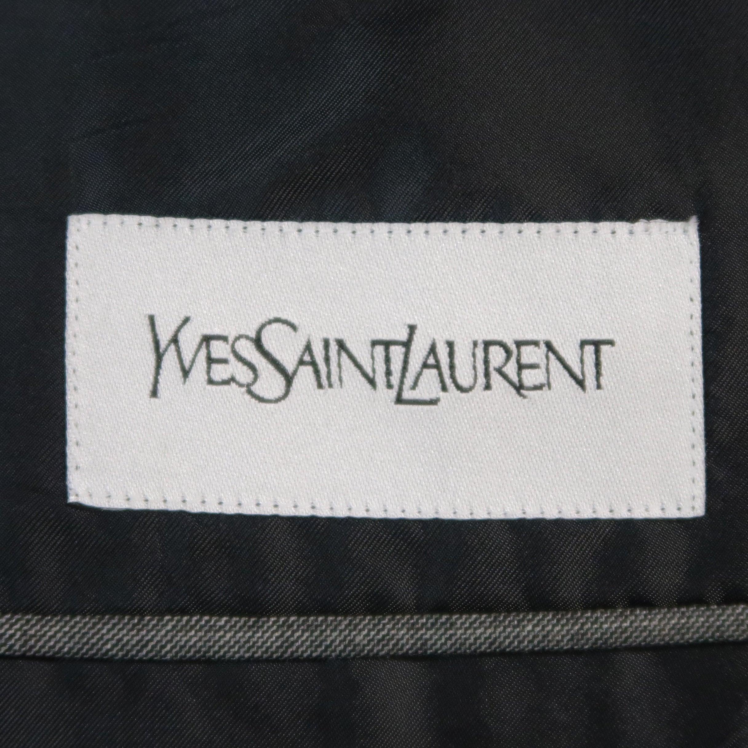 YVES SAINT LAURENT 38 Gray Wool Sport Coat For Sale 3