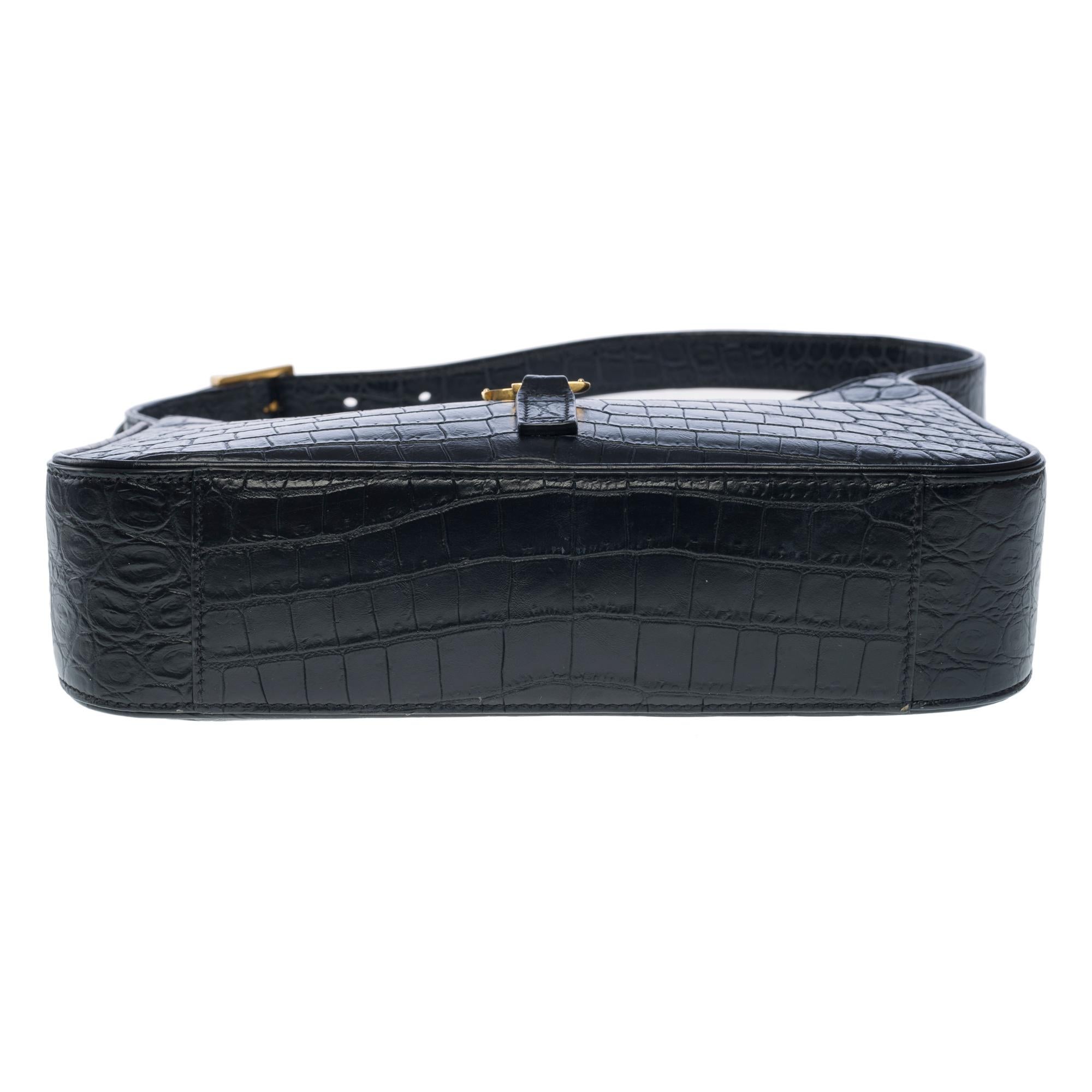 Yves Saint-Laurent 5 à 7 hobo bag in black calf leather, GHW 7