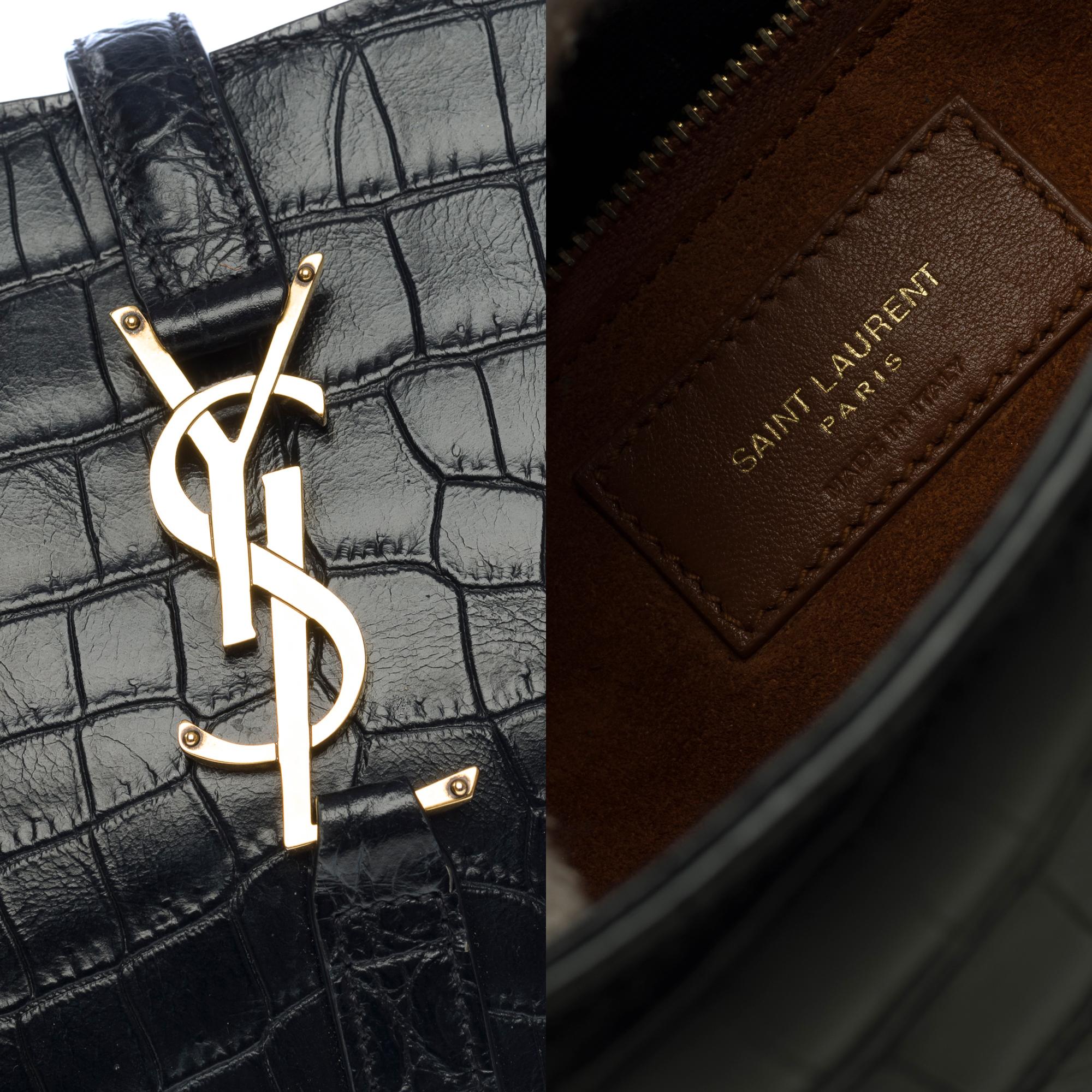 Yves Saint-Laurent 5 à 7 hobo bag in black calf leather, GHW 3