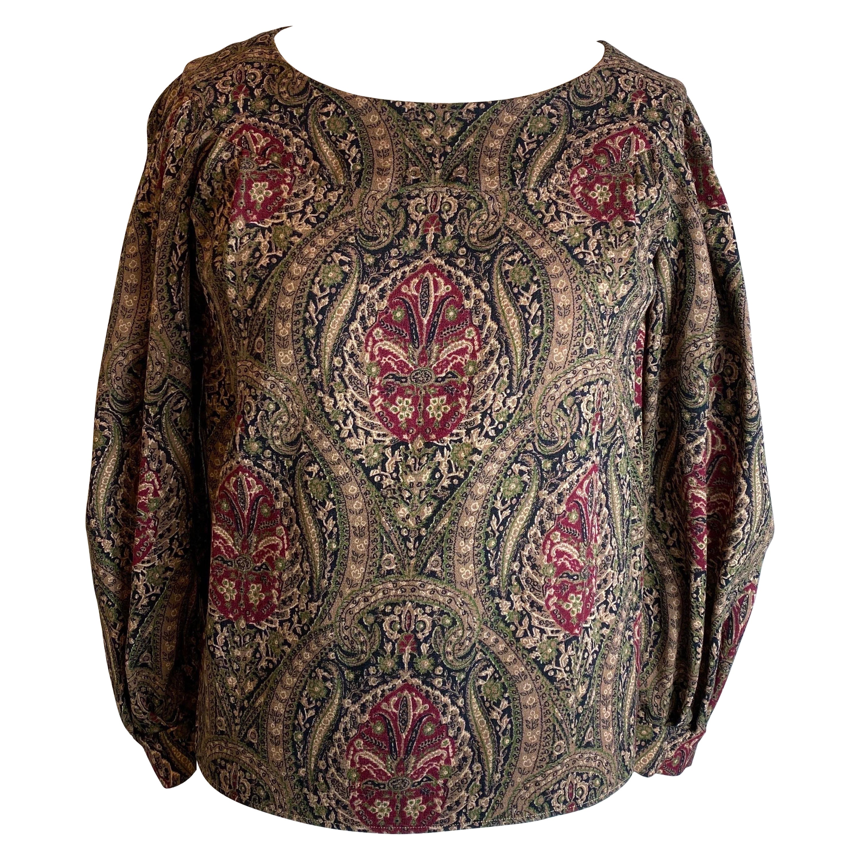 Yves Saint Laurent 80s floral paisley print vintage Blouse