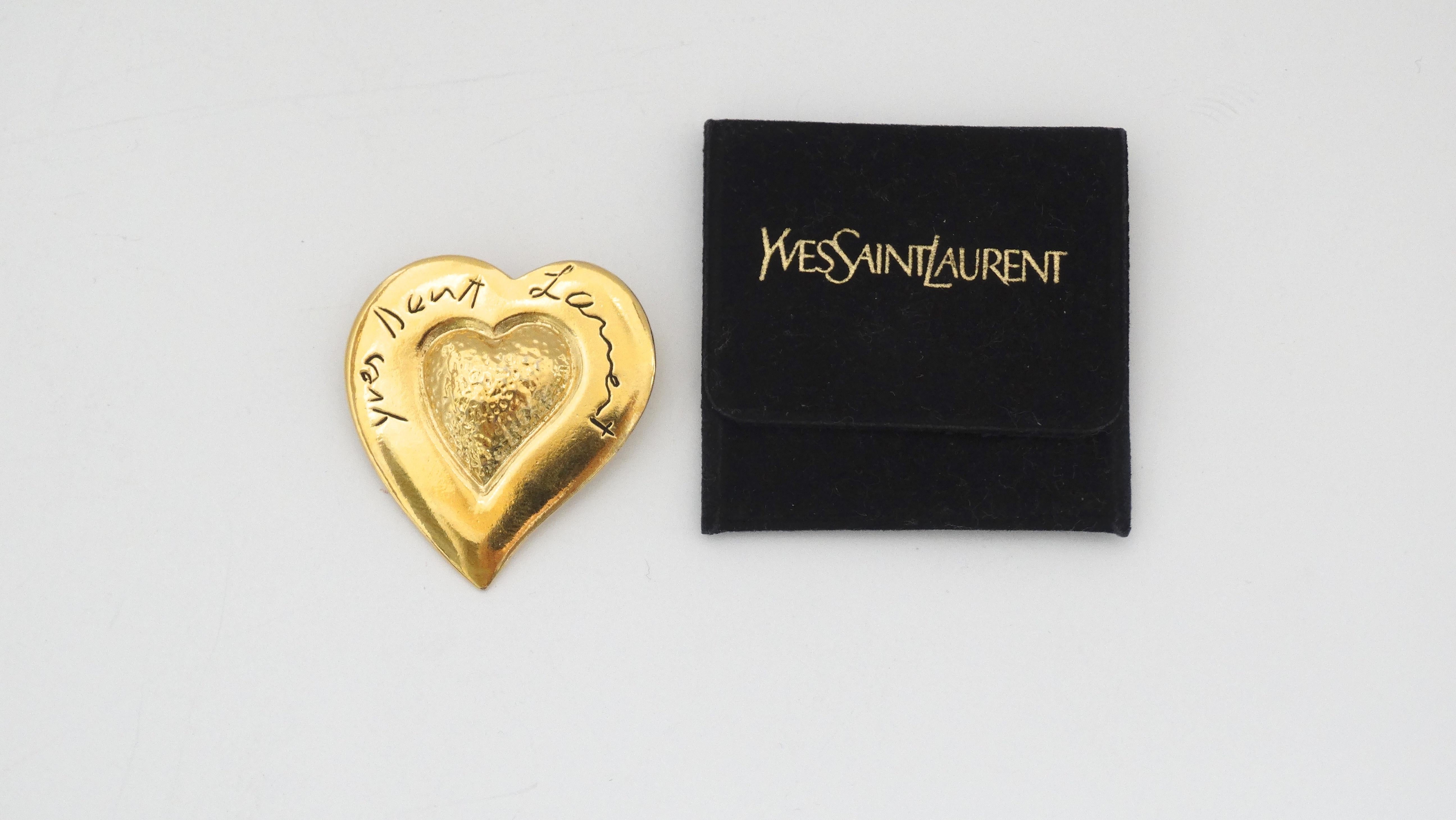 Yves Saint Laurent 80's Heart Brooch  In Good Condition In Scottsdale, AZ