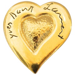 Retro Yves Saint Laurent 80's Heart Brooch 