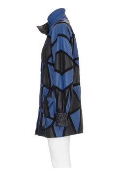 YVES SAINT LAURENT 80's Patchwork leather coat with suede trims